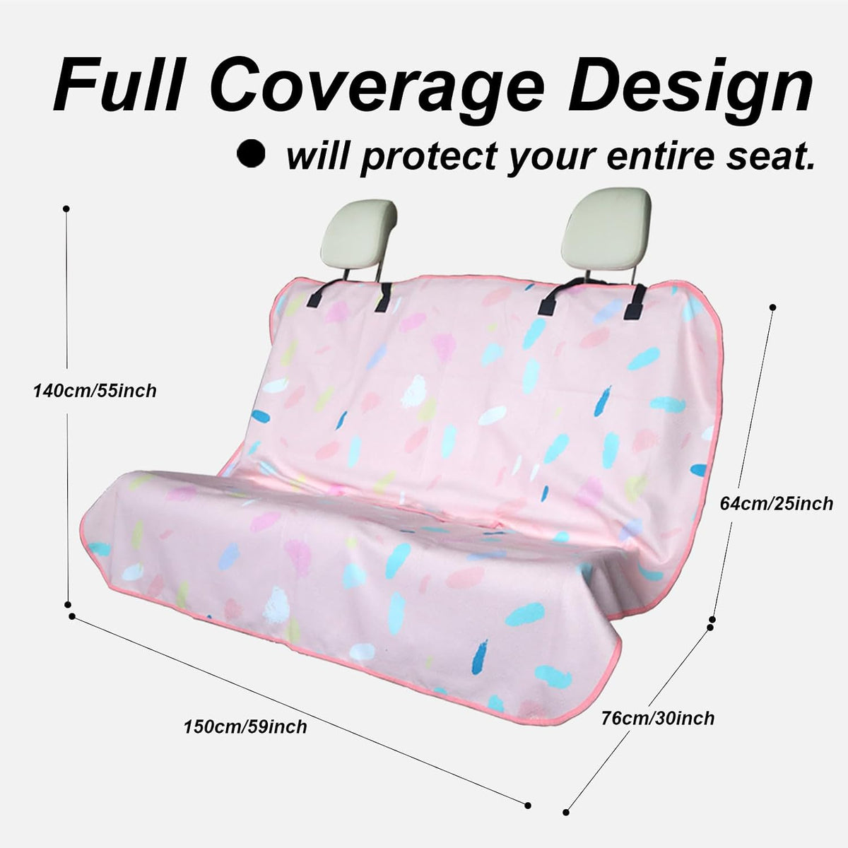 Sweat Towel Car Seat Cover Protector Front Seats for Gym Workout, Running, Swimming, Beach and Hiking, Waterproof Universal Seat Cover for Car, Trucks, Van & SUV (1, Pink Marble, Rear Seat)