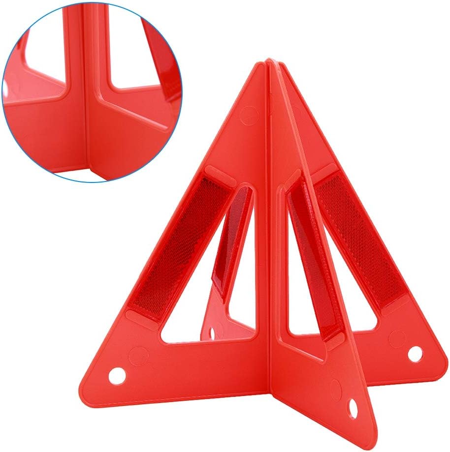 Portable Emergency Triangles, Reflective Car Road Safety Triangles for Roadside Breakdown Warning Signs
