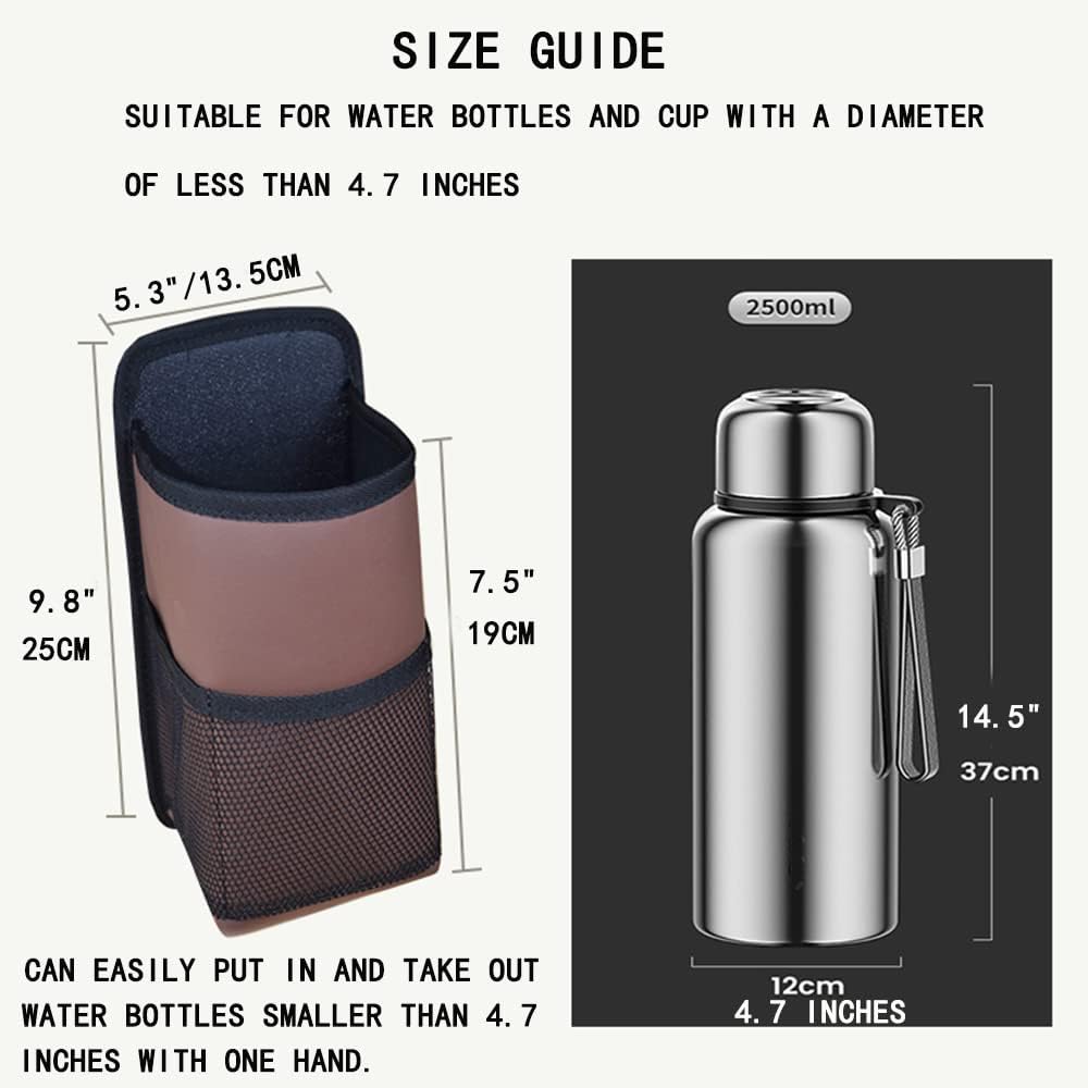 2 in 1 Large Cup Holder, 80 oz Auto Water Bottle Holder Bag, Bottles & Big Drinks. Hanging Multi-Function Mini Car Seat Side Organizer, Phones, Stuff Holder with Mesh Pocket for Cars, SUV & Truck