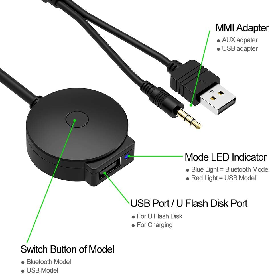 Bluetooth Adapter Cable for BMW Mini Cooper Media Inerface MMI System
