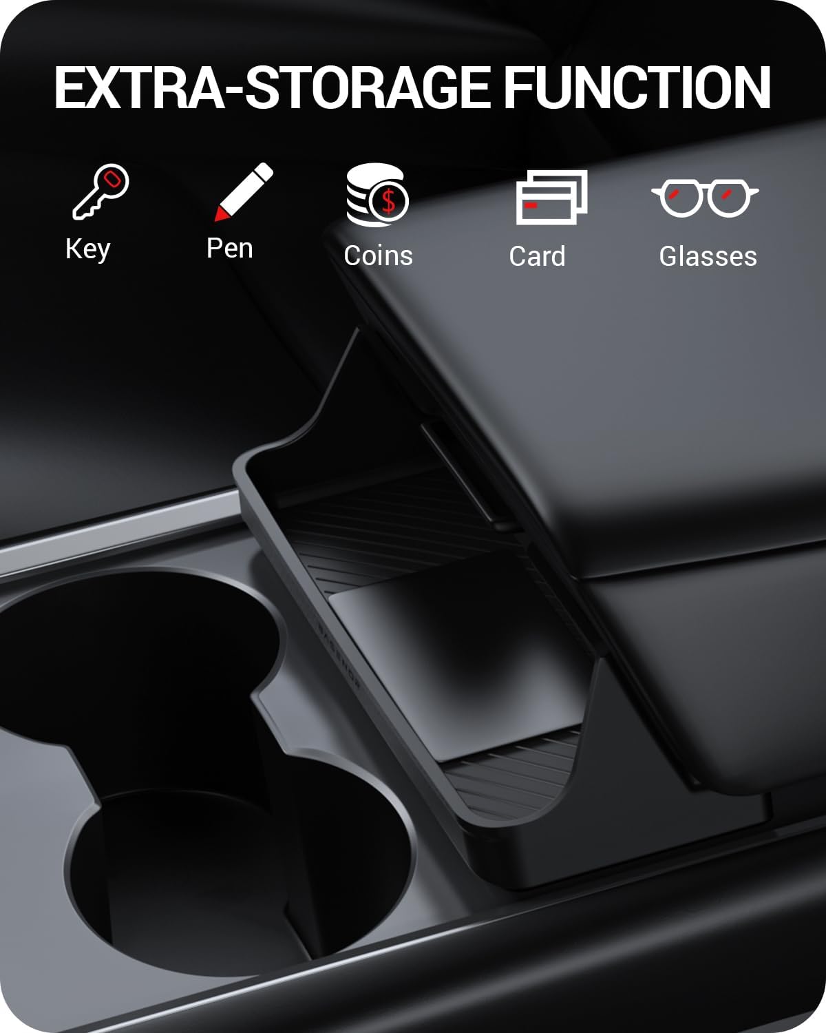 BASENOR Center Console Sunglasses Holder for Tesla Model Y Model 3