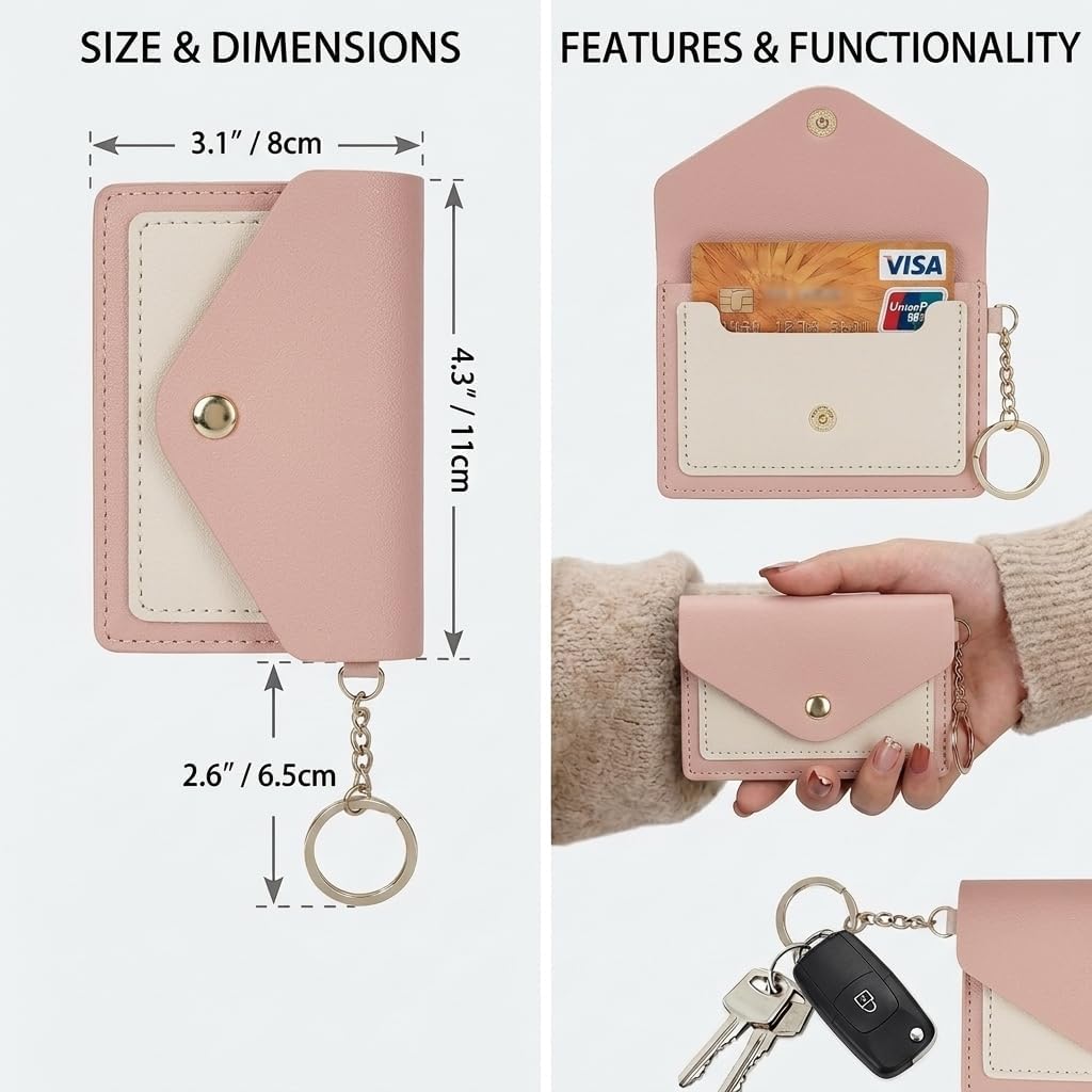 BIHRTC Silicone Key Ring Bracelets Wristlet Keychain Wallet with Net Chapstick Holder for Women