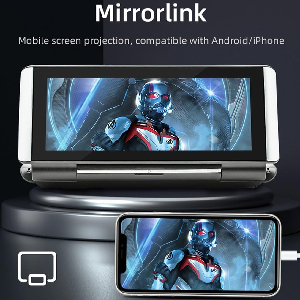 Folding Screen Portable car MP5 Wireless CarPlay Android Auto Mirrorlink 7 inche HD Multimedia Player Reversing Camera 5.0 BT chip FM Transmitter, B5370