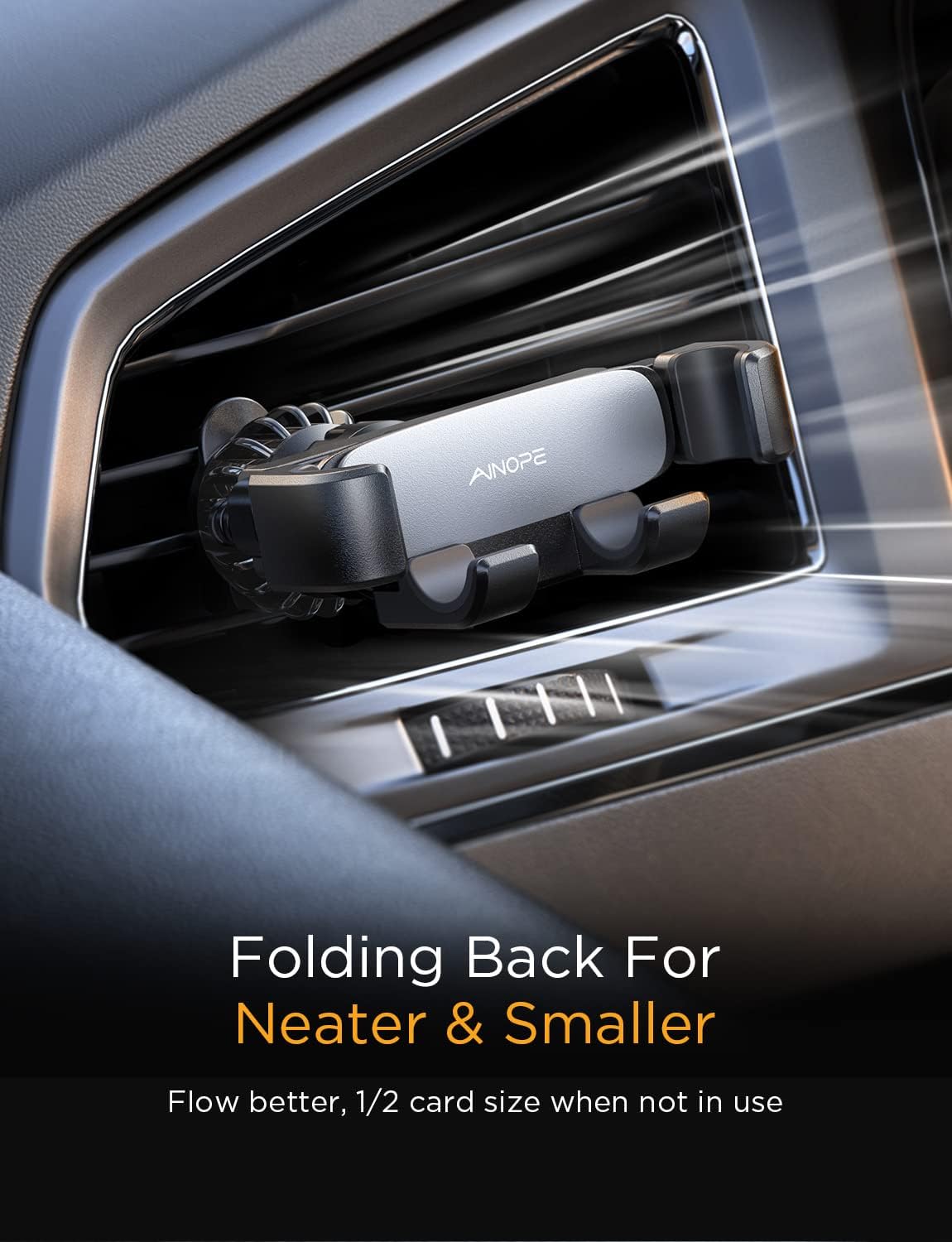AINOPE Car Vent Phone Mount Holder for iPhone 17 Pro Max Car Mount [Drop-in Grip] Phone Holders for Your Car Air Vent Interior Accessories Gifts for Men for iPhone 17 Pro Max 16 15 14 GalaxyS26,Silver