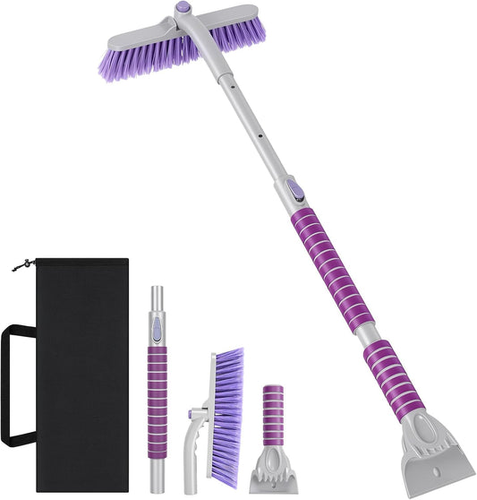 WHHMK 44" Snow Brush & Ice Scrapers for Car Windshield, Remove Thick Ice
