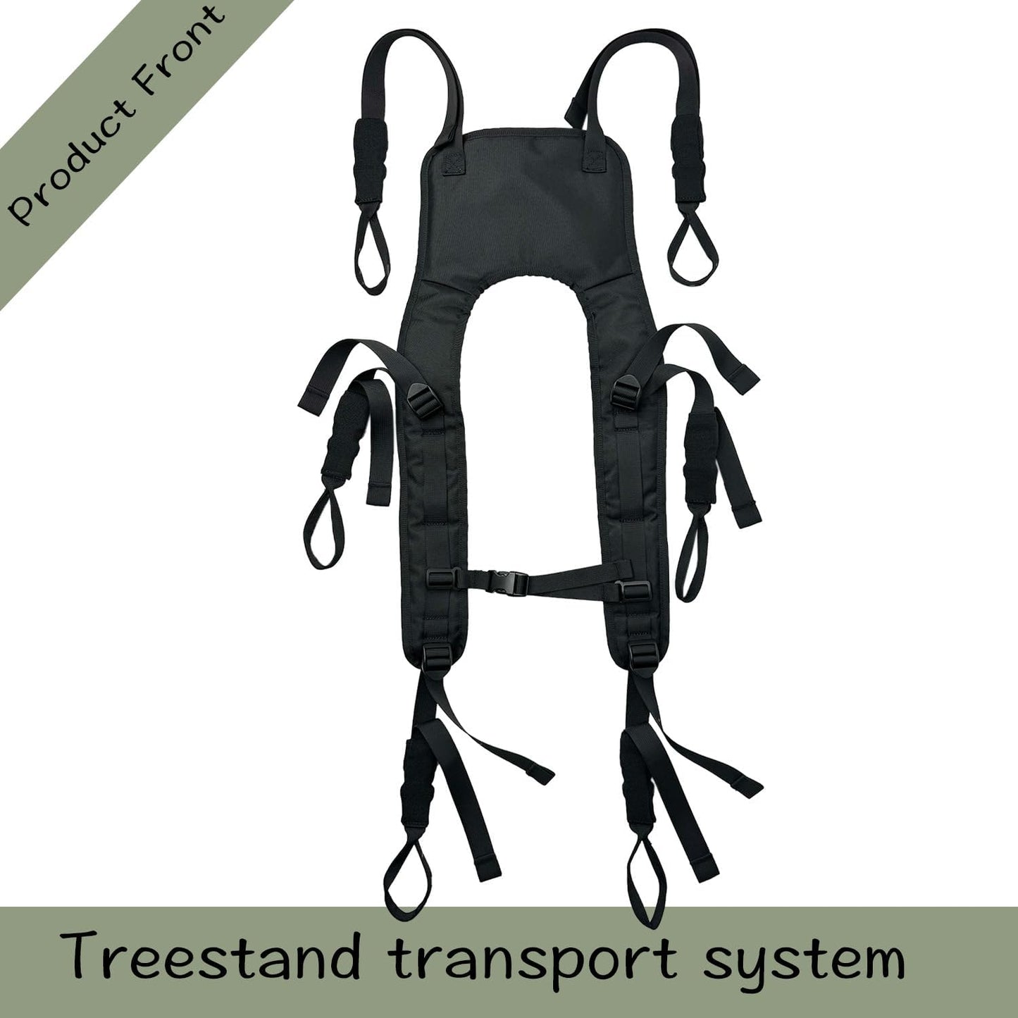 Tree Stand Backpack Straps Treestand Transport System Lightweight Universal Climber Carrier Shoulder System Comfortable Deer Hunting Climbing Carrying Pack Fits Most Tree Stands Black