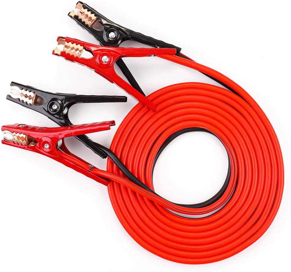 Justin Case Super Heavy-Duty Jumper Cables for Car, Includes 6 Gauge Wire Conductor 16' Car Jumper Cables & 365 Days of Roadside Assistance