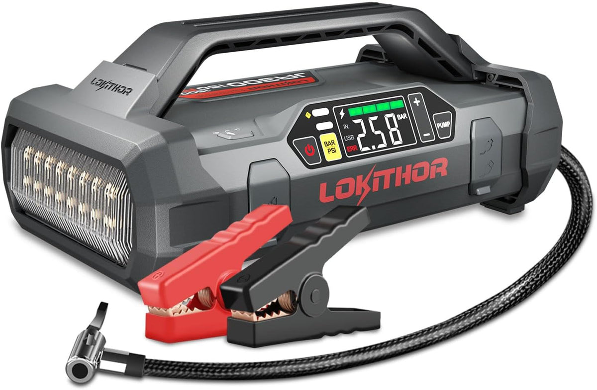 LOKITHOR JA300 Jump Starter with Air Compressor(7.0L Gas & 4.5L Diesel)