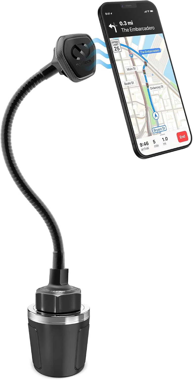 Naztech MagBuddy Elite XL Car Phone Holder - Magnetic Mount for Cup Holder with 11 Inch Gooseneck & 360 Degree Swivel, Universal Compatibility for iPhone, Android & GPS Units