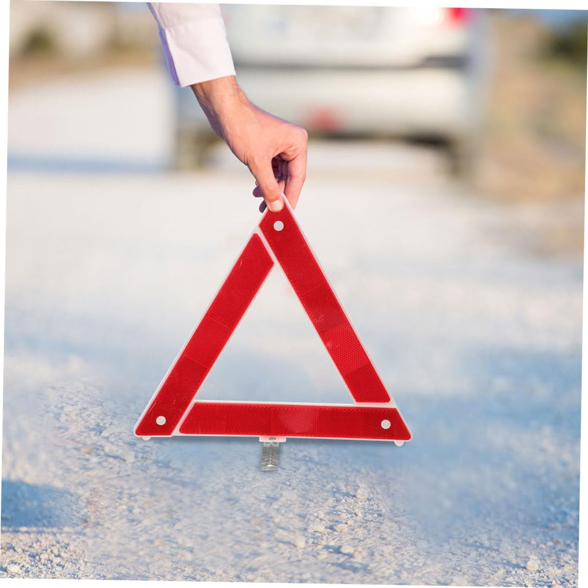 2pcs Red Plastic Triangle Warning Sign Reflectors for Vehicles
