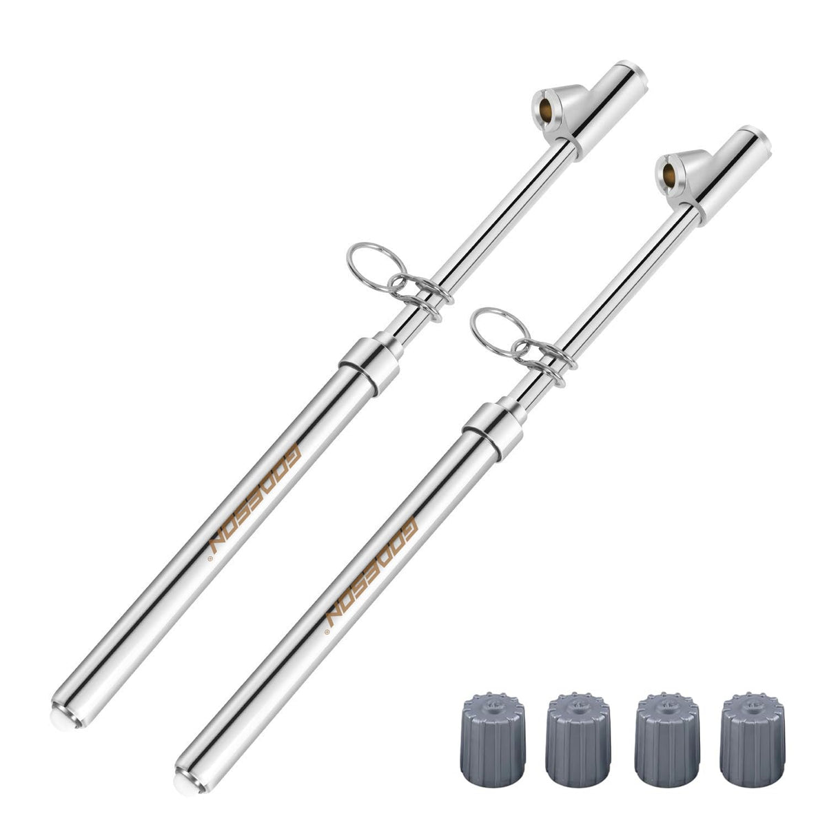 GODESON Dual Head Tire Pressure Gauge,Heavy Duty Tire Pressure Gauge Range 10-150PSI; 1-10Bar,Dual Head Truck Air Pressure Gauge (Pack of 2)