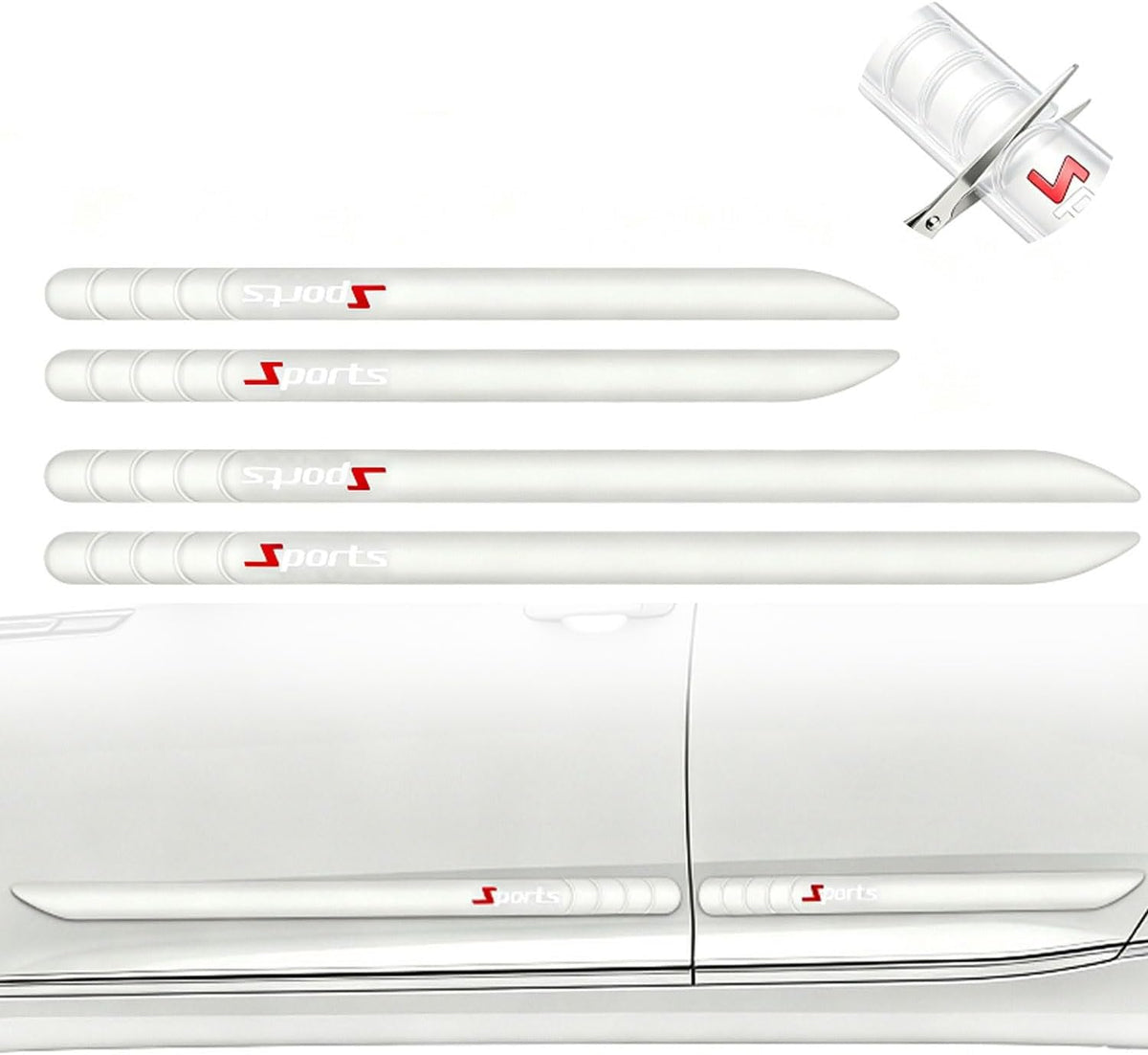 4Pcs Dent Prevent Car Door Protector, Cuttable Car Door Edge Guards