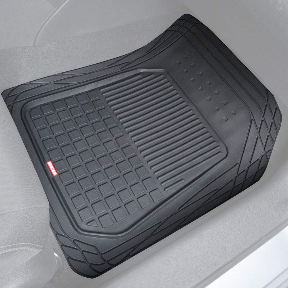 Motor Trend Flextough Semi-Custom Fit Car Floor Mats for Coupe Sedan Van SUV & Truck - Odorless Heavy Duty Rubber Floor Liners 4 Pieces Set - Trimmable (Black) (MT180)