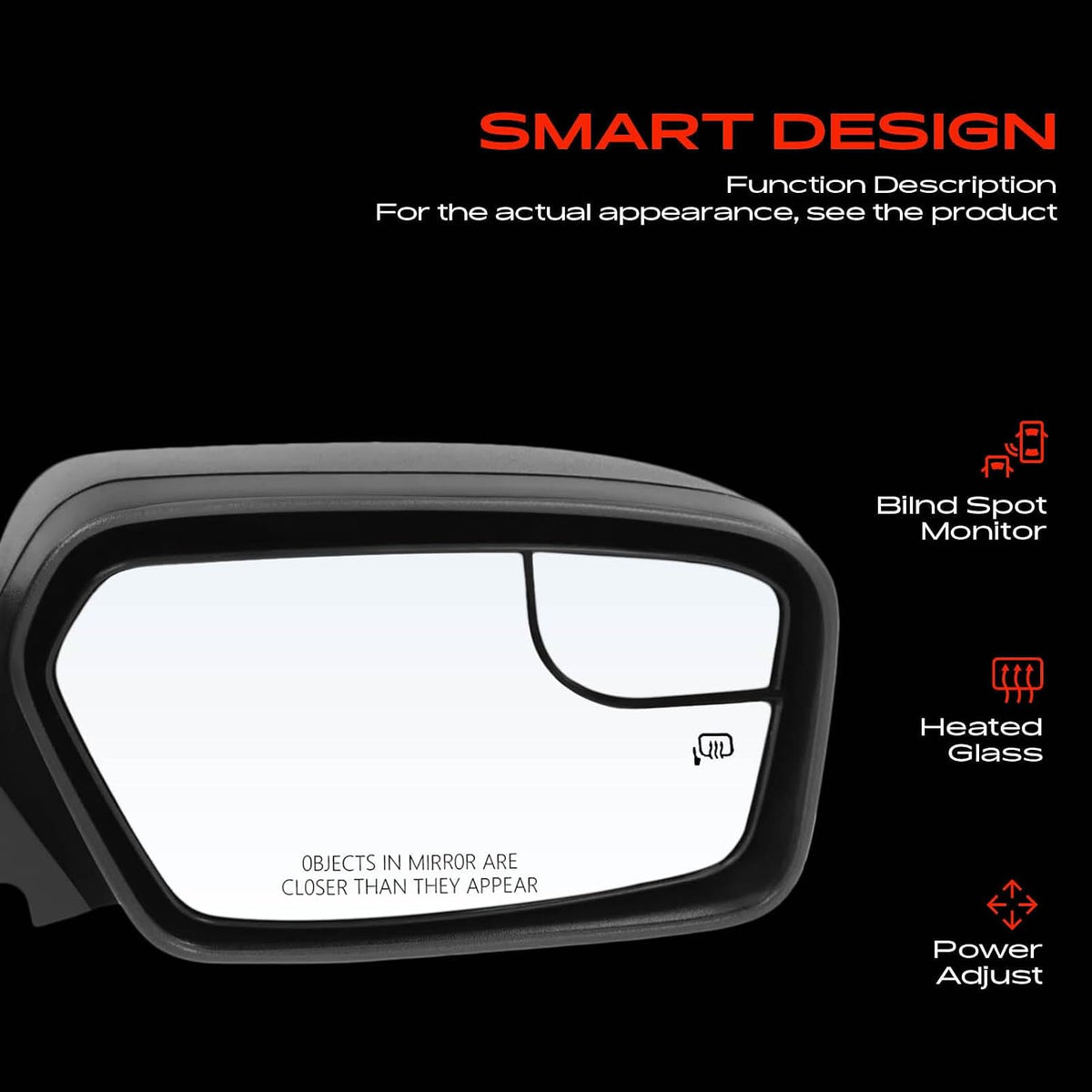 A-Premium Passenger Side Power Door Mirror Compatible with Ford, Mercury