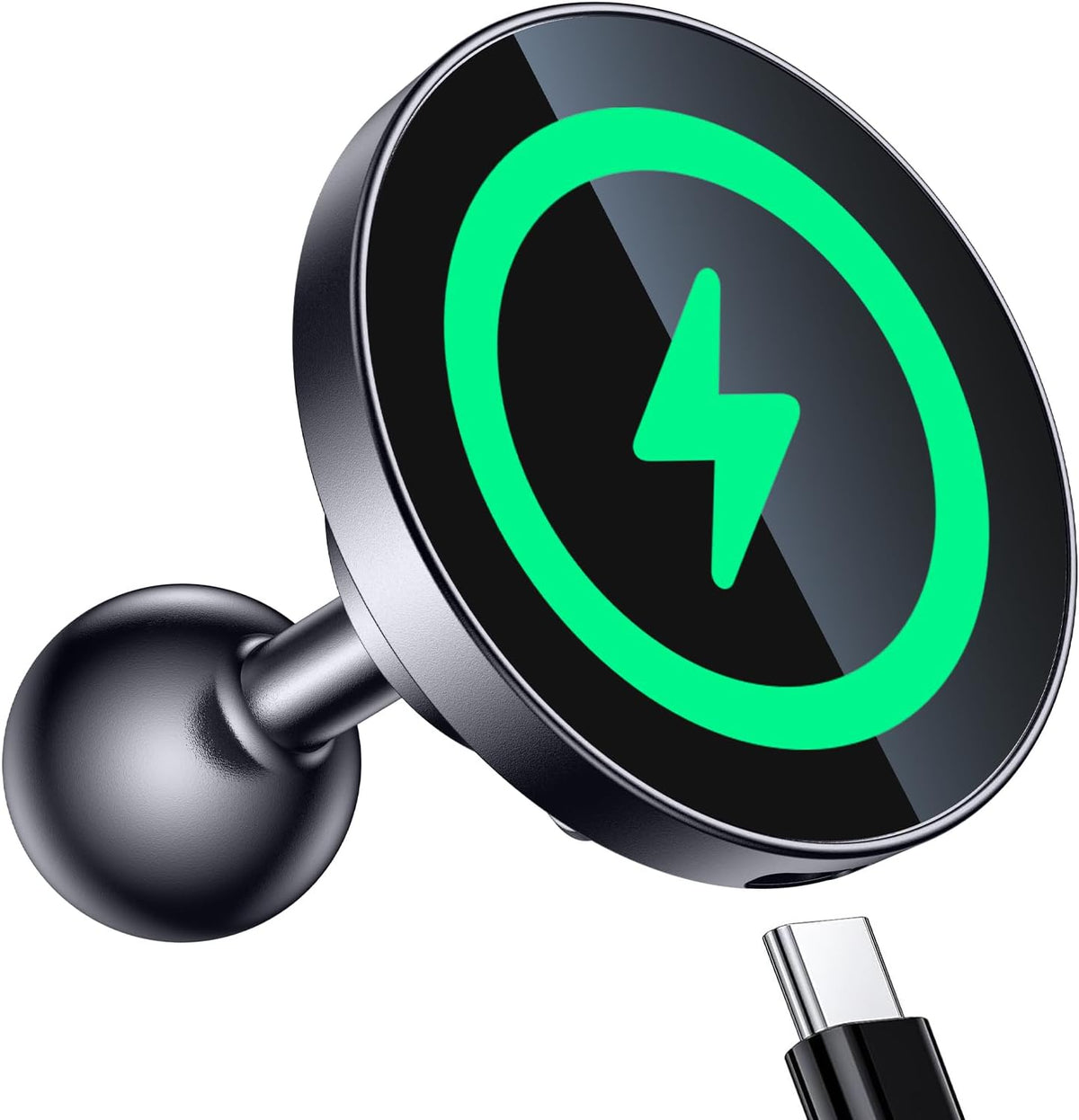 Coolpow for Magsafe Wireless Car Charger Magnetic Wireless Charging Phone Holder with 1”(25mm)Ball Mount【Super Magnet】Ball Mount for MagSafe Charger Compatible with RAM Mounts Double Socket Arm (25mm)