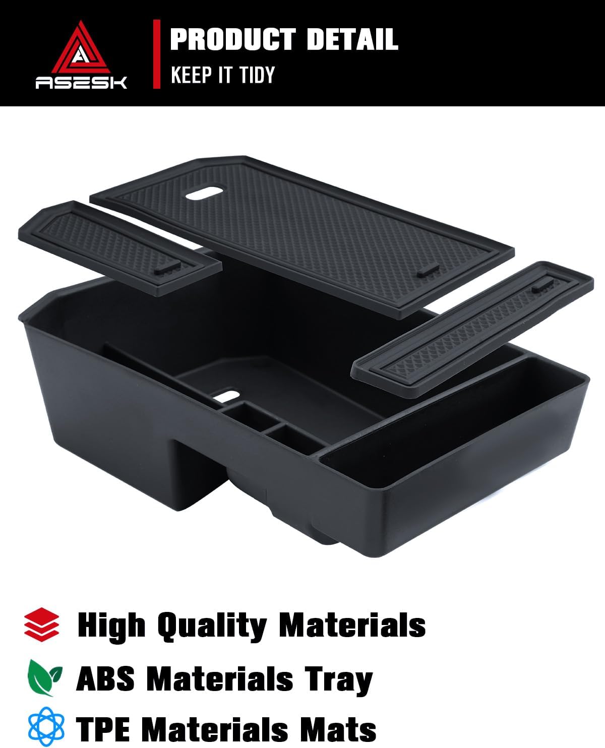 for 2022-2026 BMW IX Armrest Storage Box Console Organizer ABS Materials Center Console Armrest Organizer Tray
