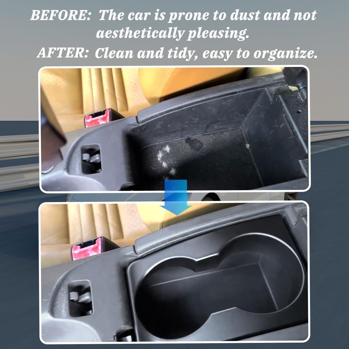 Center Console Cup Holder Insert for Porsche 911 996 & for Boxster 986 1997‑2004 and for Carrera 1999-2004 Accessories,Replacement Car Armrest Storage Box Drink Beverage Organizer