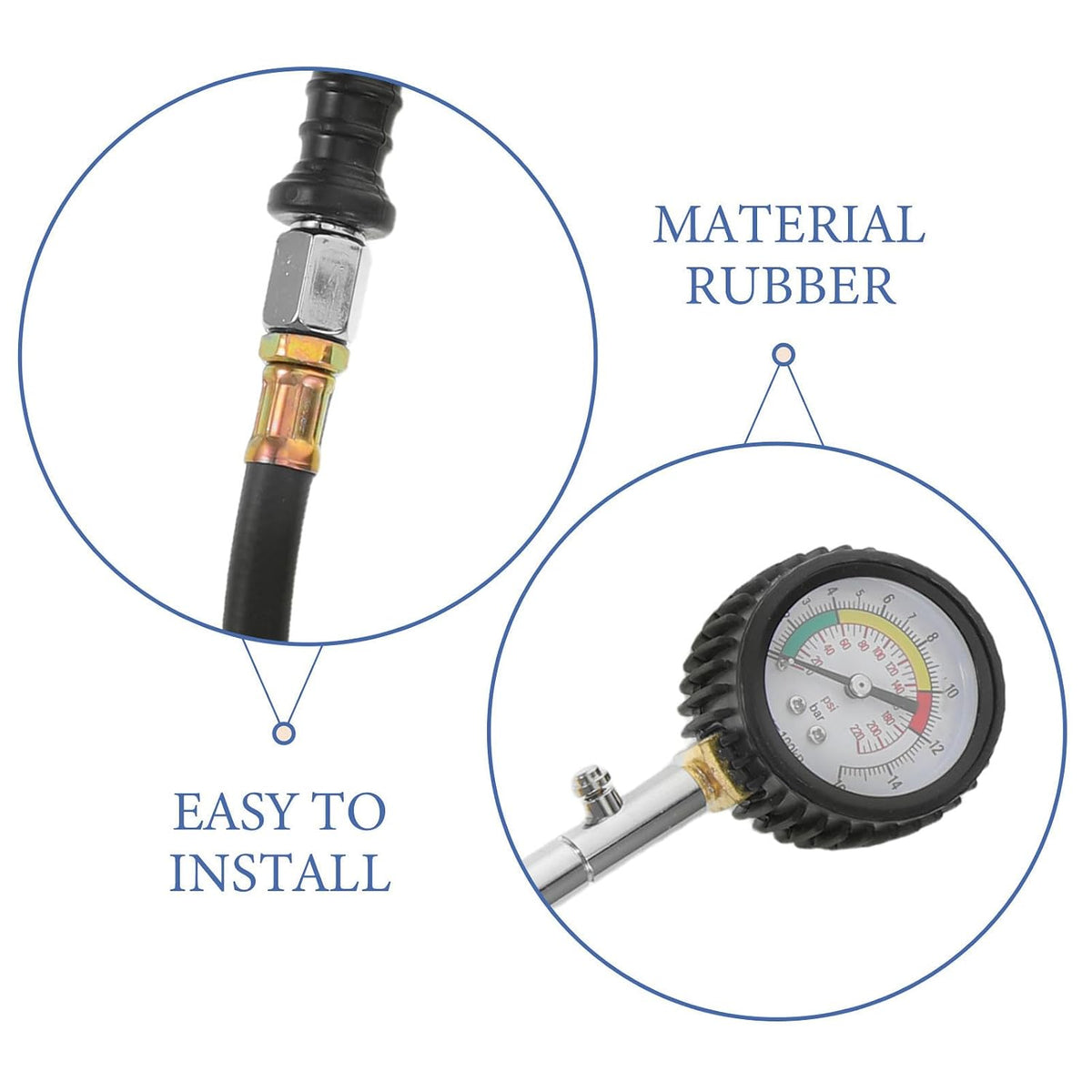 Manual Tire Pressure Gauge with Digital Display for Cars Trucks
