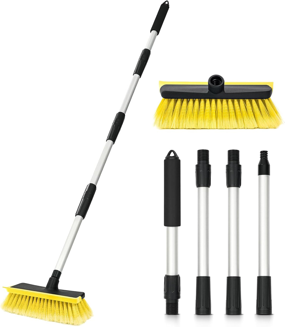 Ordenado 56" Car Wash Brush with Long Handle, Soft Bristle& Rubber Squeegee