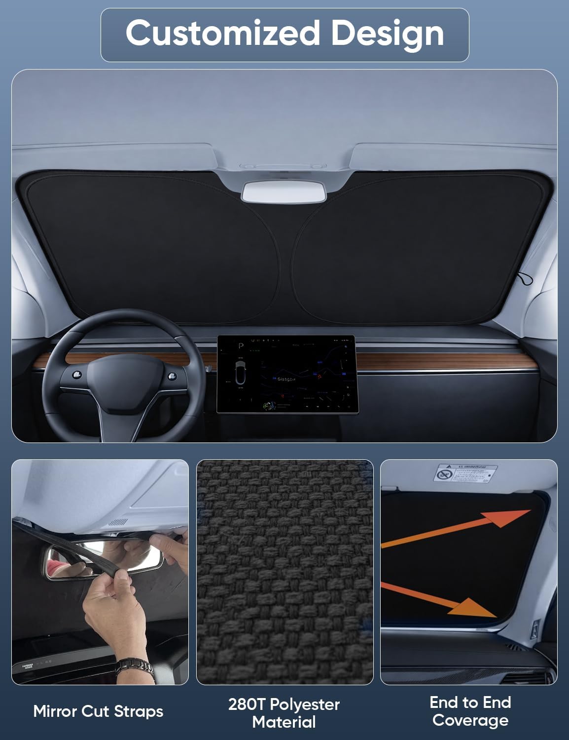 Autovir Windshield Sun Shade Fit for 2019-2024 2025 2026 Toyota RAV4 Sunshade, Front Car Window Shades Sun Visor, Blocks UV Rays & Heat, Car Accessories