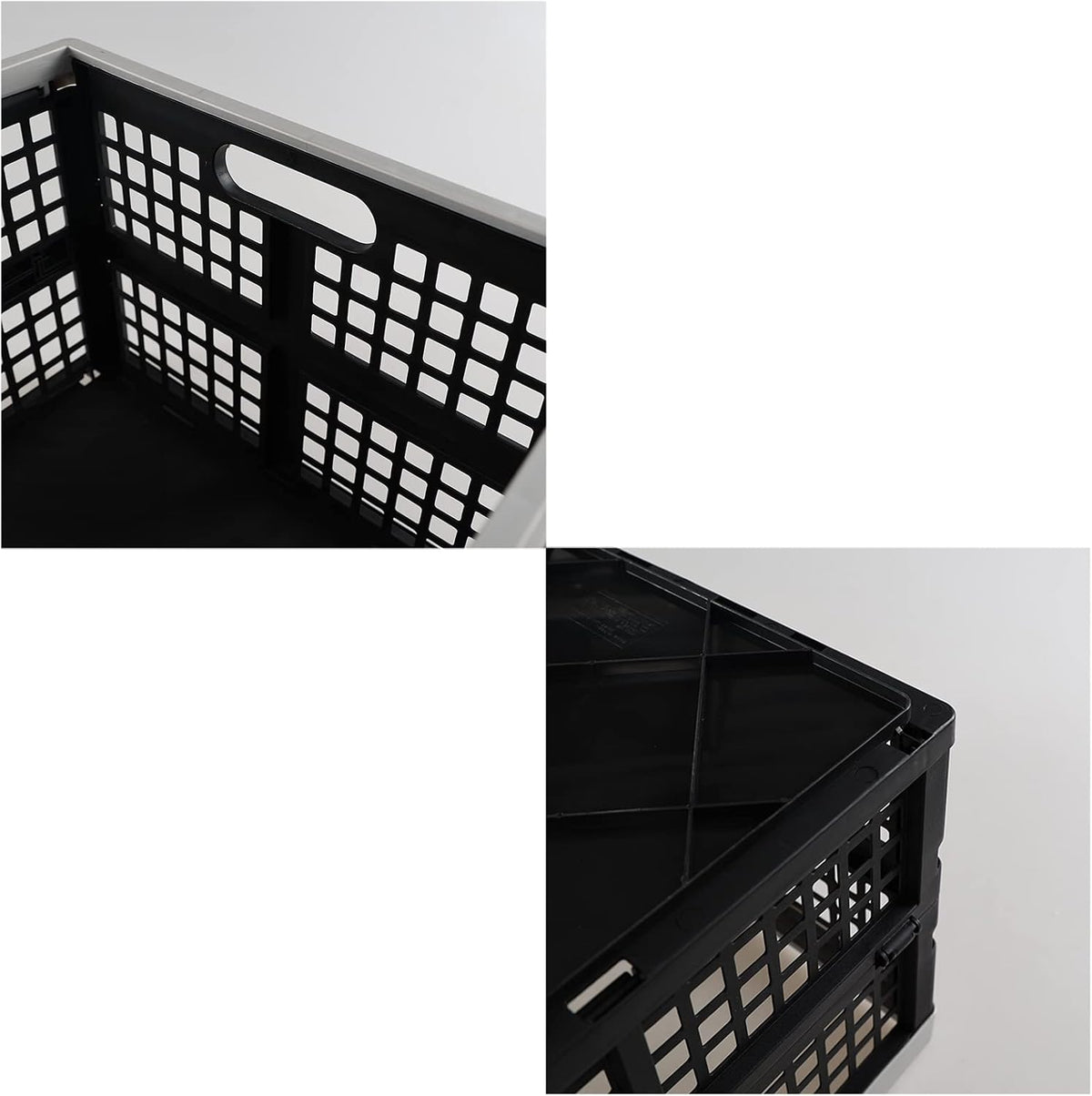 42 L Plastic Storage Collapsible Crate, 3-Pack