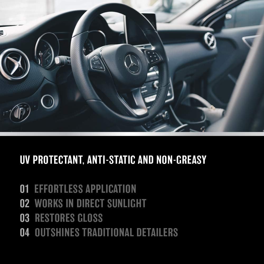Interior Detailer - Matte Satin Finish Car Interior Cleaner and Protectant for Plastic, Rubber, and Vinyl - Car Detailing Products, Cleaning Supplies and Auto Care Accessories