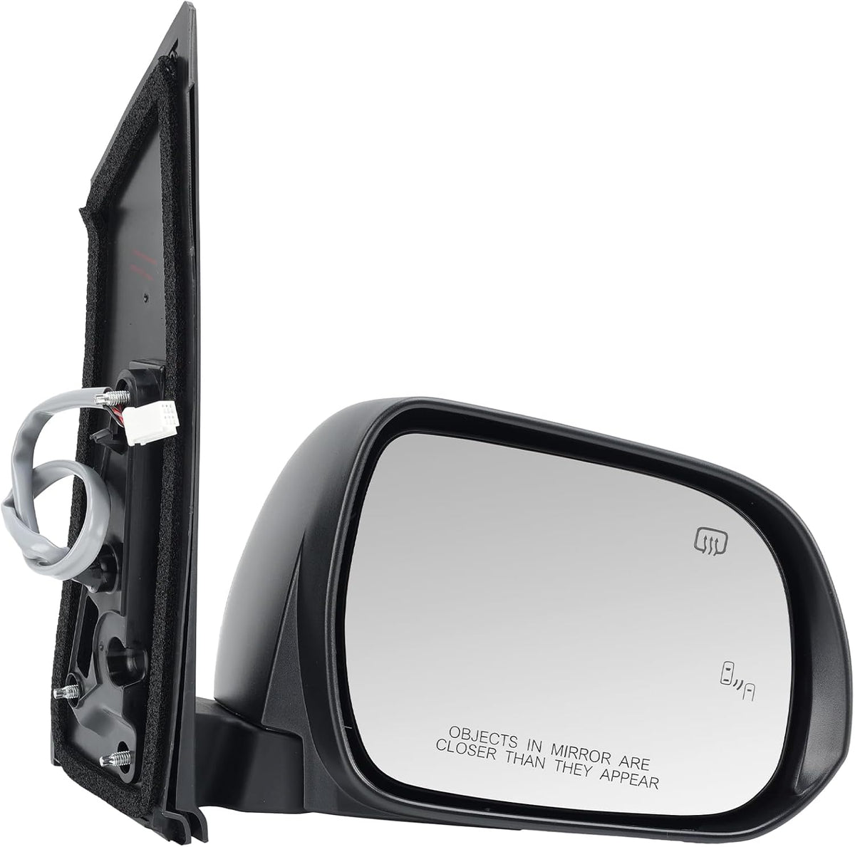 Right Passenger Side Mirror Compatible with Toyota Sienna 2013-2017 Heated, with Blind Spot Detection, Power Glass, Manual Folding, 6H6P, Door Mirrors Black Replace# 87910-08113, TO1321301