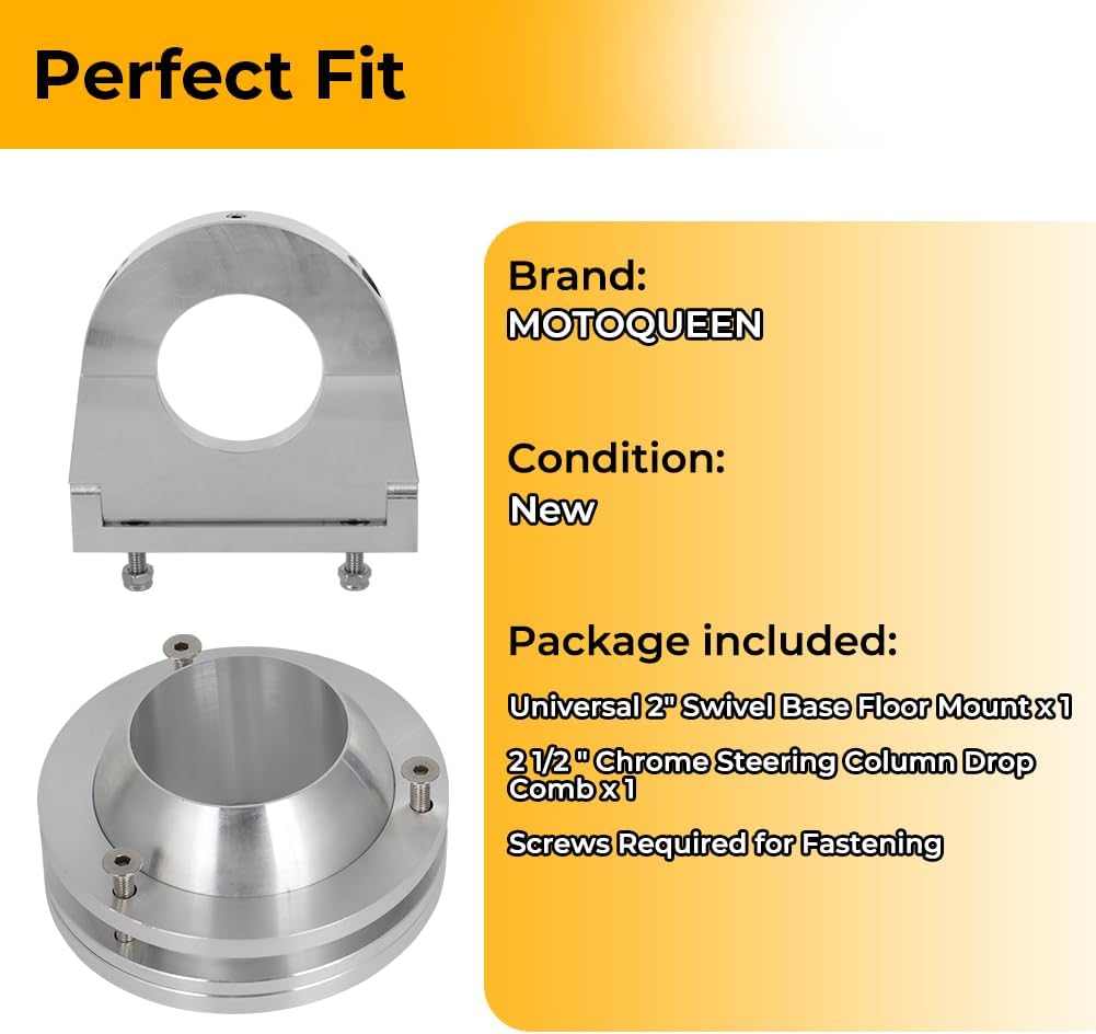 MOTOQUEEN Steering Column Mount Kit for GM Ford Mopar Flaming River Ididit