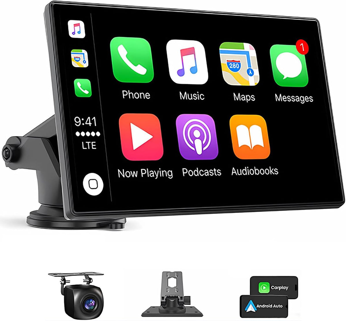 Eleacc Premium Apple CarPlay Screen for Car, Bluetooth, Backup Camera, 7"HD
