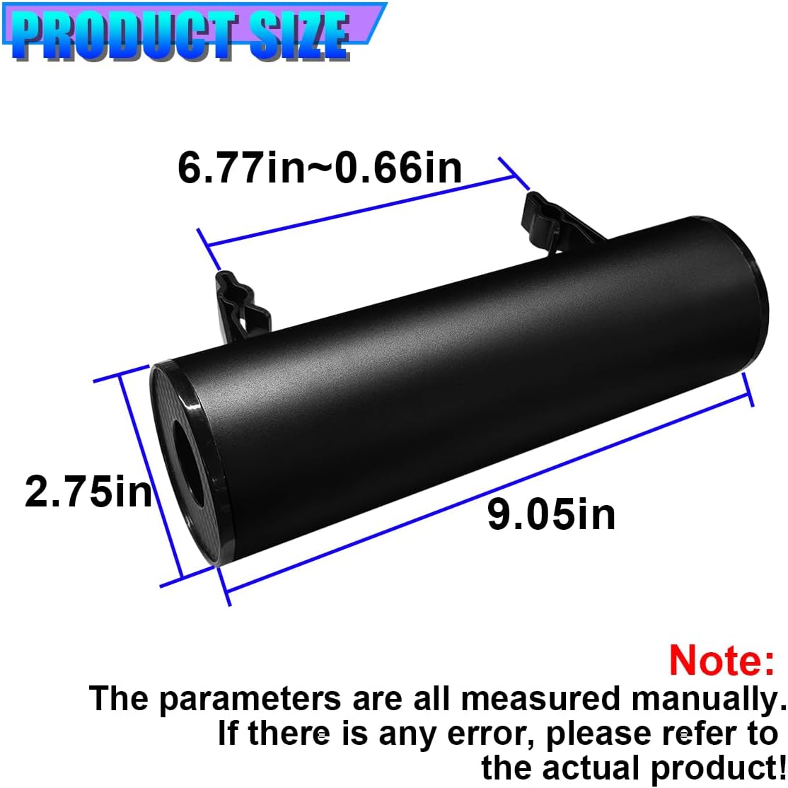 Car Tissues Holder, Portable Facial Tissue Cylinder Box, Refillable Auto Interior Canned Napkin Container for Most Cars, Home, Office (Black)