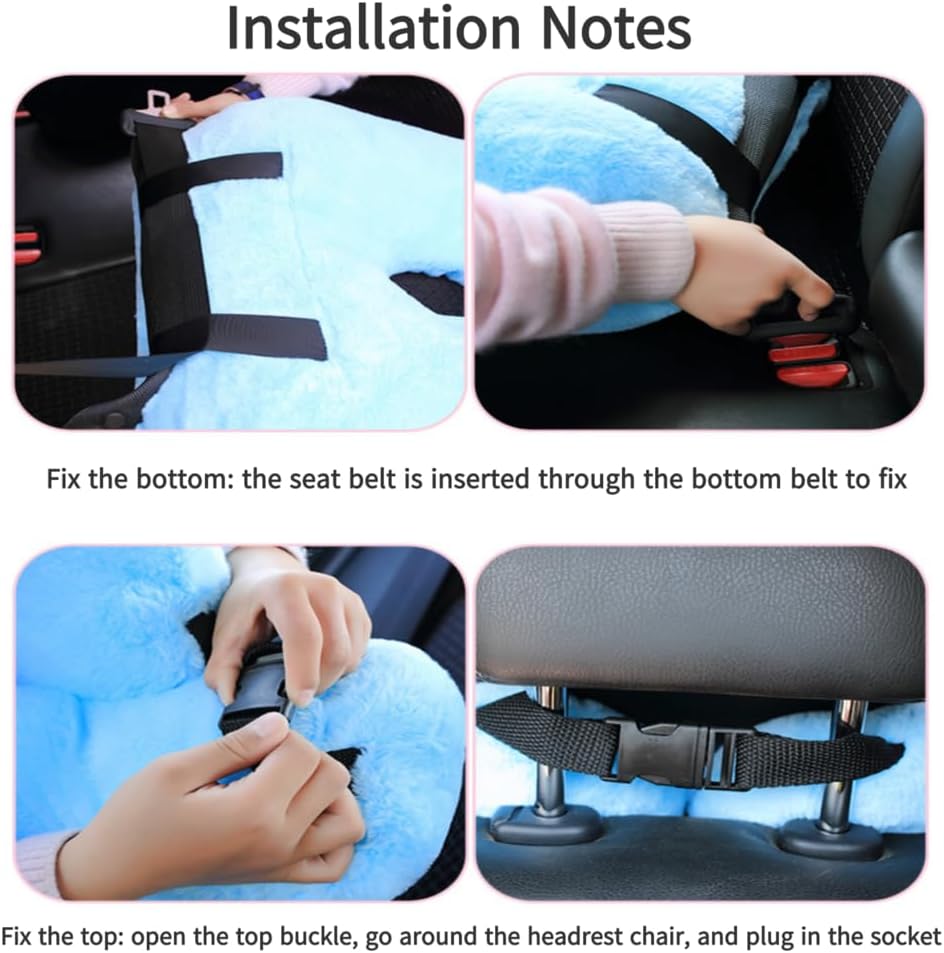 FHSGGP Travel Pillow Cushion for The Back Seat of Car Car Pillow | for Kids A Sleeping Artifact Suitable for Long-Distance Travel of Adults and Children Travel Pillow for Kids Pink