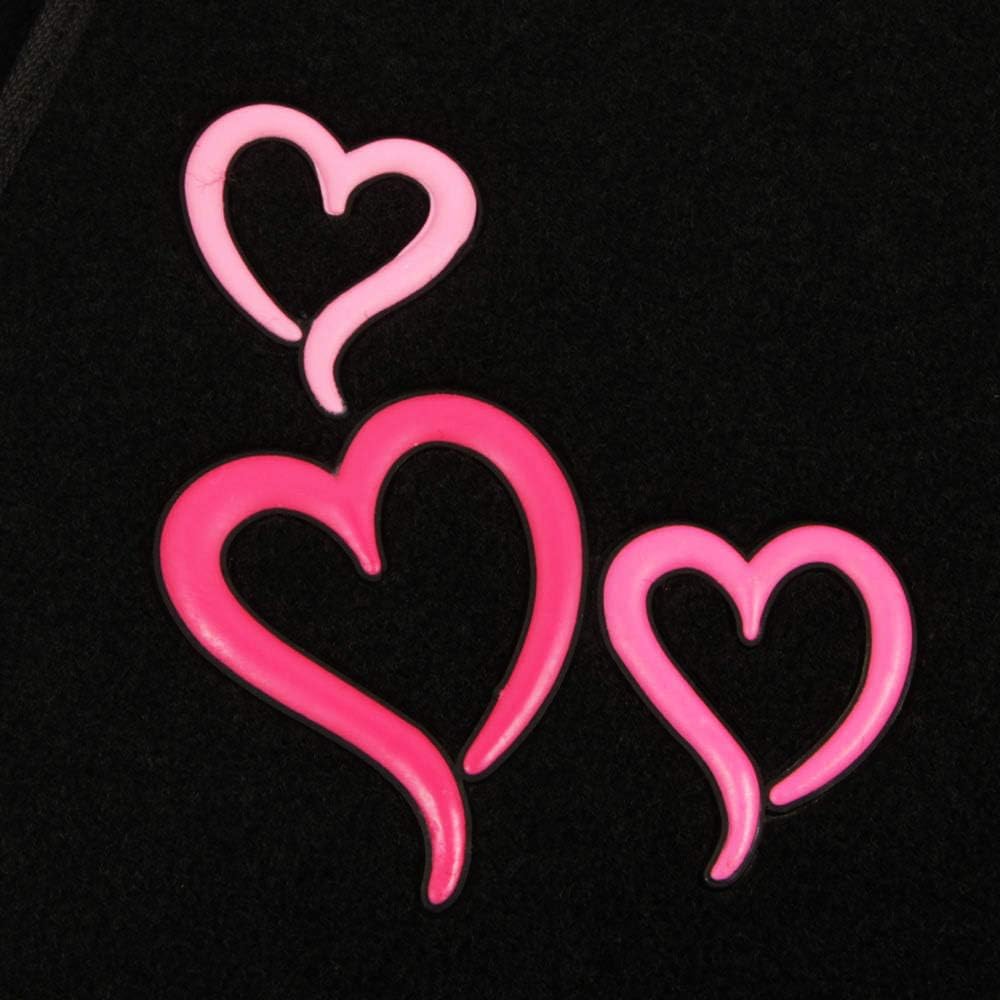 BDK MT-403-PK Design Carpet Car Floor Mats Front and Rear Full Set with Rubber Backing-Universal Fit, 4 Piece, Pink and Red Hearts