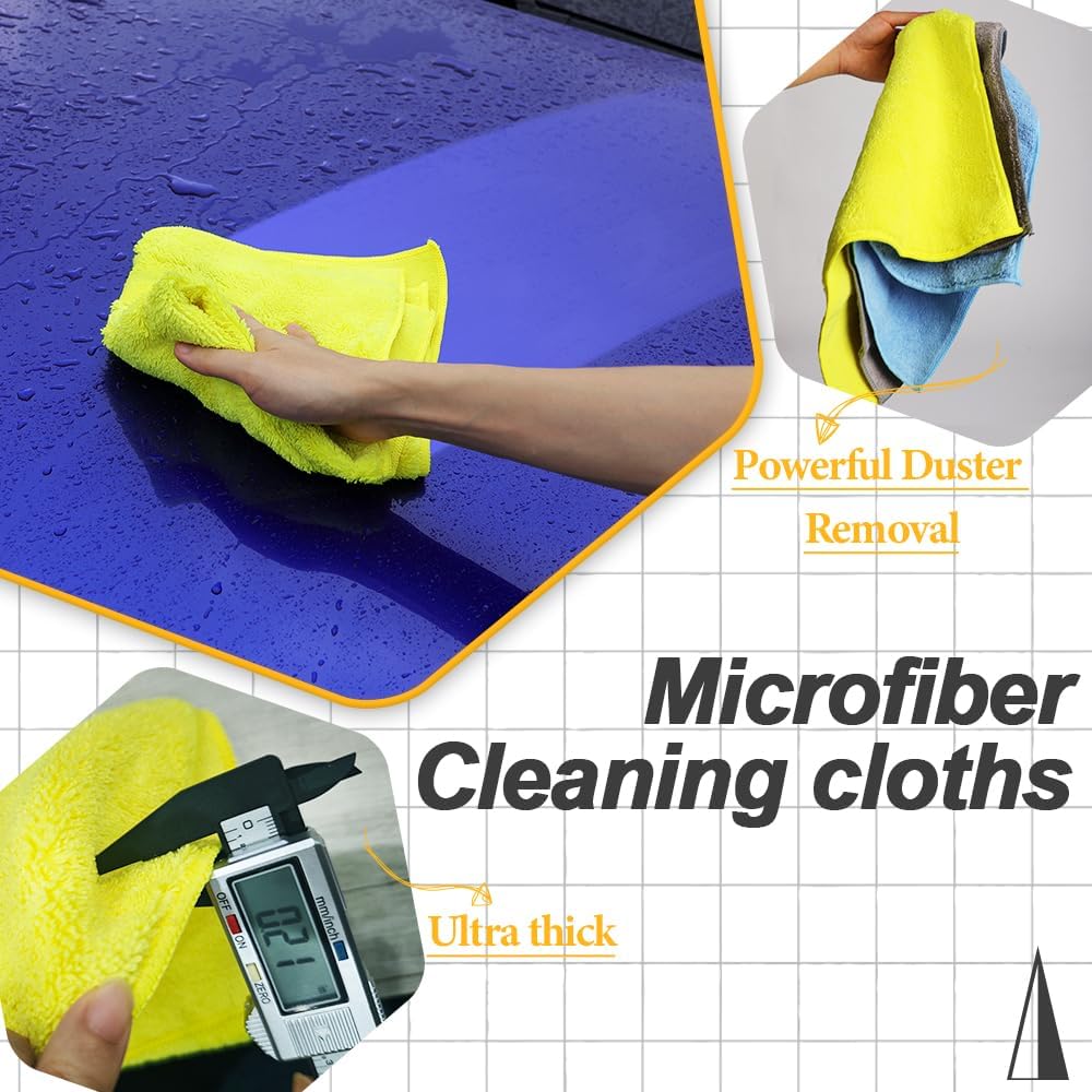 Car Wash Towels 16x16 - Microfiber, Yellow 6-Pack