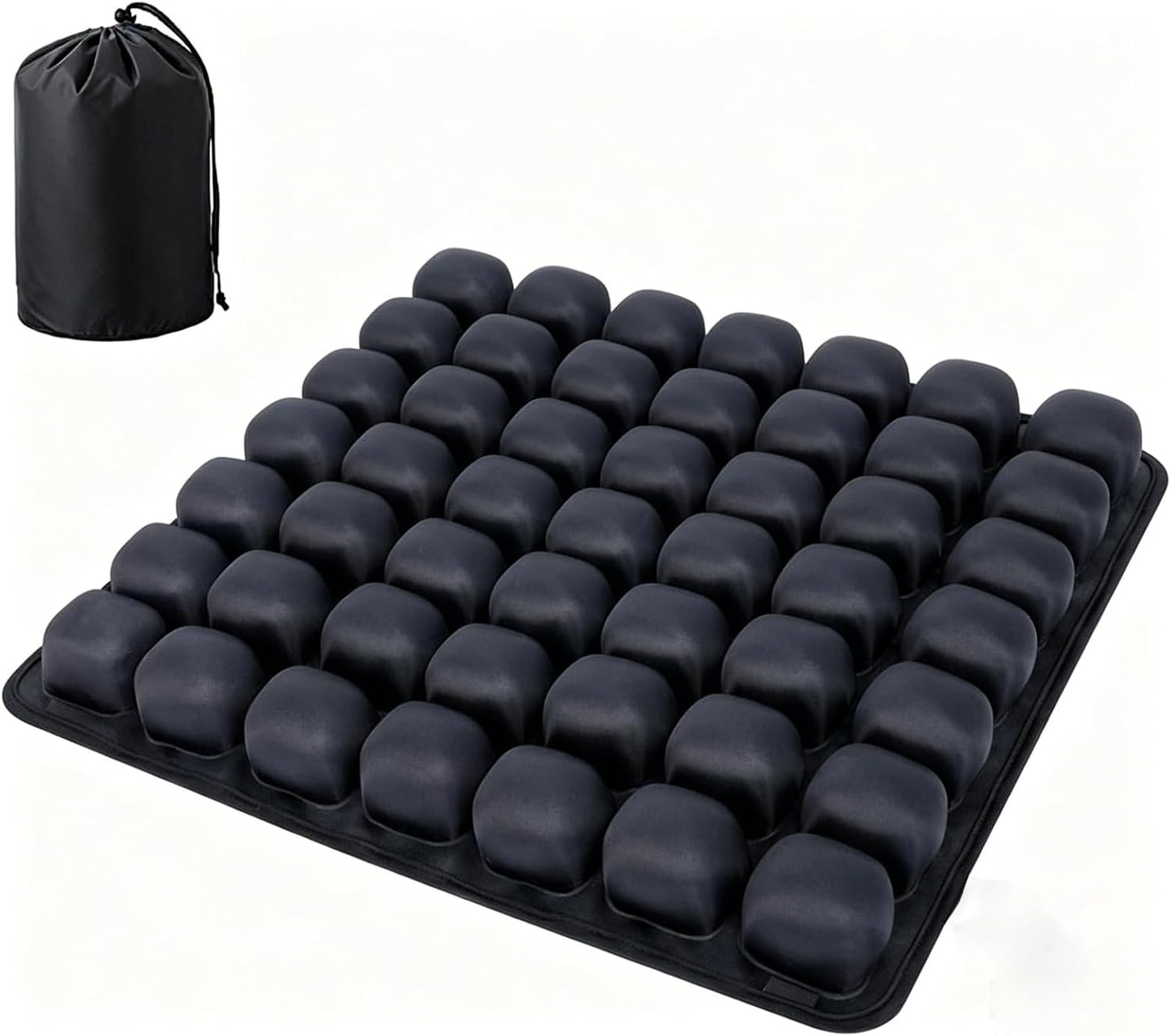 Inflatable Airplane Seat Cushion for Long Flights, 3D Airbag Pressure Relief Cushion, No Pump Needed, Portable Press Inflate Pad with Storage Bag for Office, Car, Stadium & Wheelchair