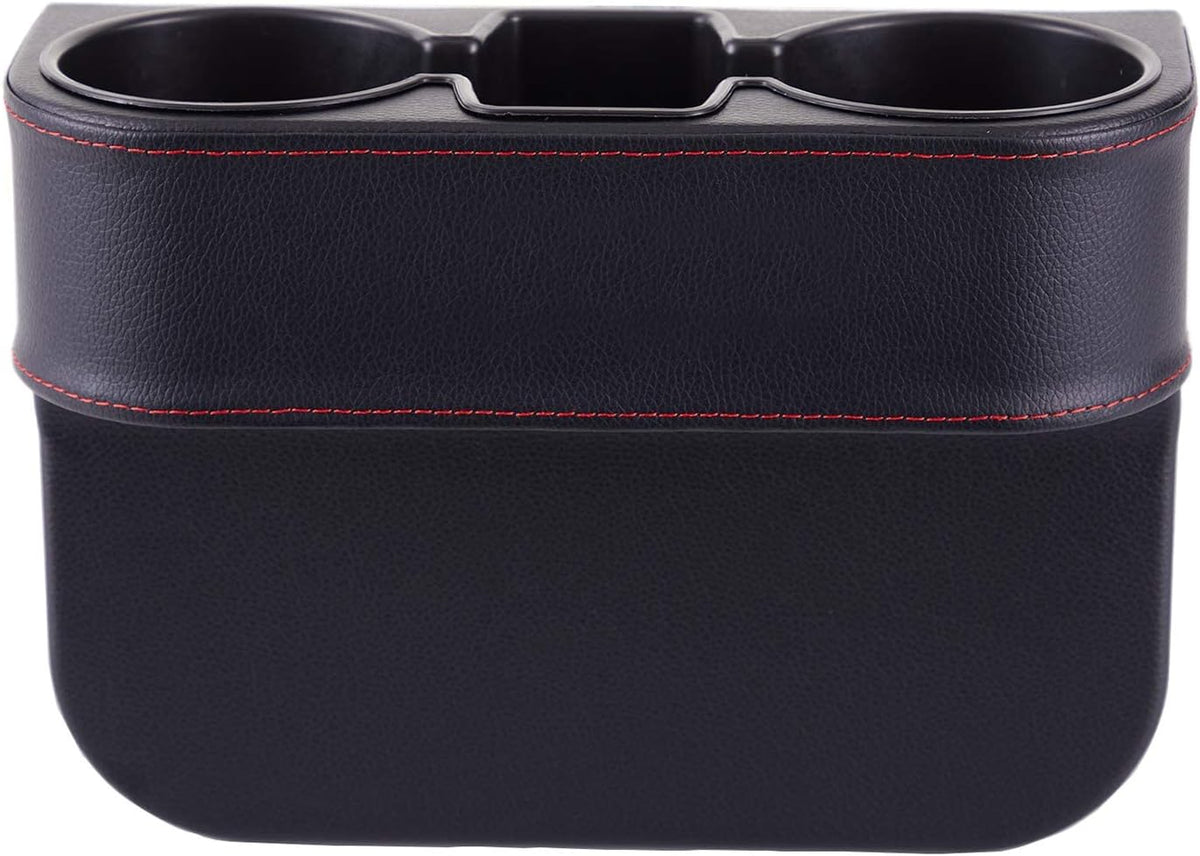 Cup Holder for Car, Car Seat Gap Organizer, PU Leather, XBD Black