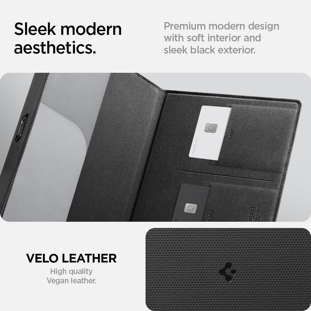 Spigen Hyper-Slim Car Registration and Insurance Card Holder for All Cars | ID License Car Essential Documents Holder [Tesla Model Y Juniper L (2026) & 3/Y/S/X/Cybertruck] - Black