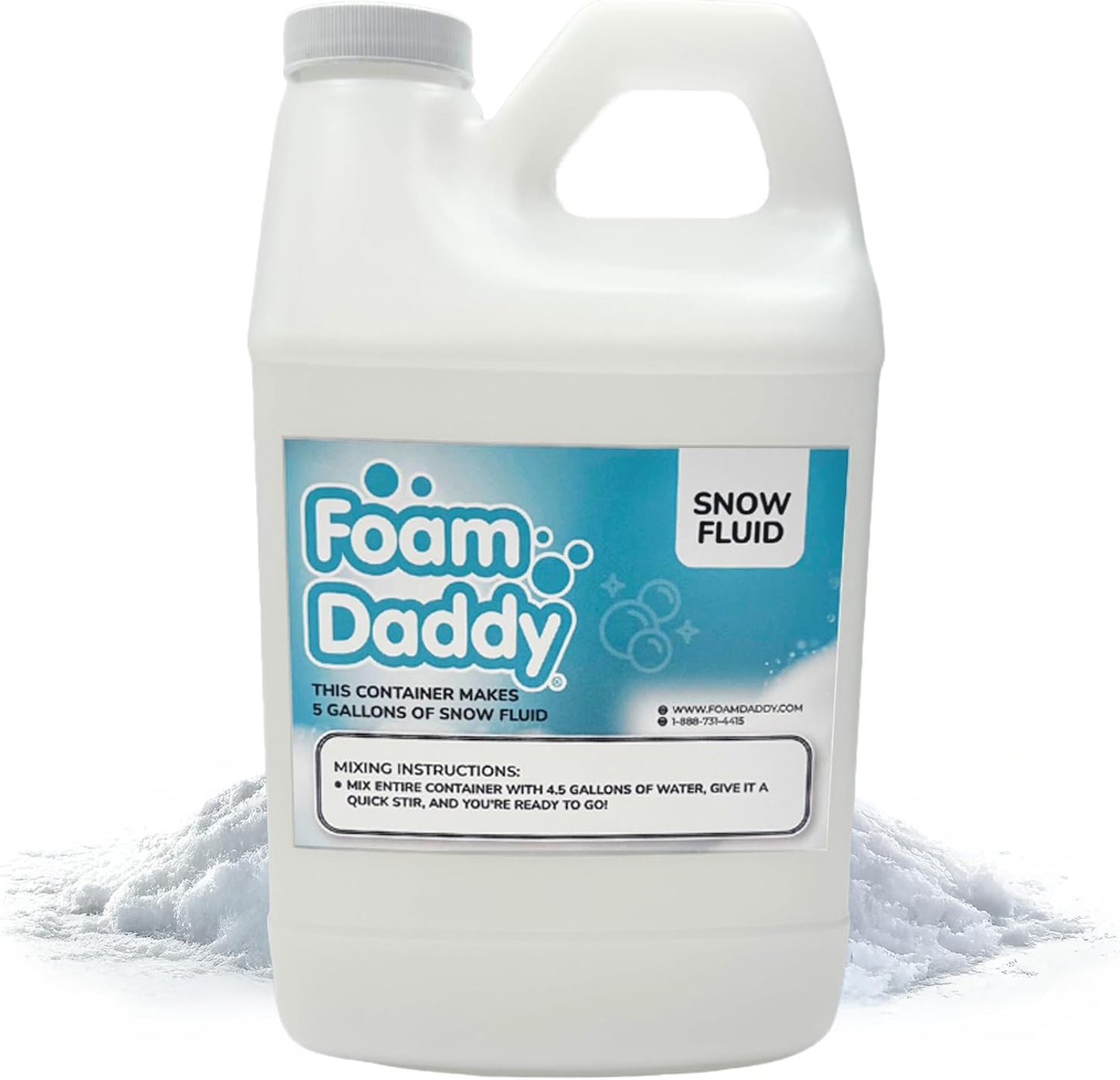 Snow Machine Liquid Concentrate – Produces 5 Gallons of Fluffy Realistic Snow – Works with All Snow Machines – Safe, Hypoallergenic, Unscented, Non-Staining Fluid by FoamDaddy – 32 oz