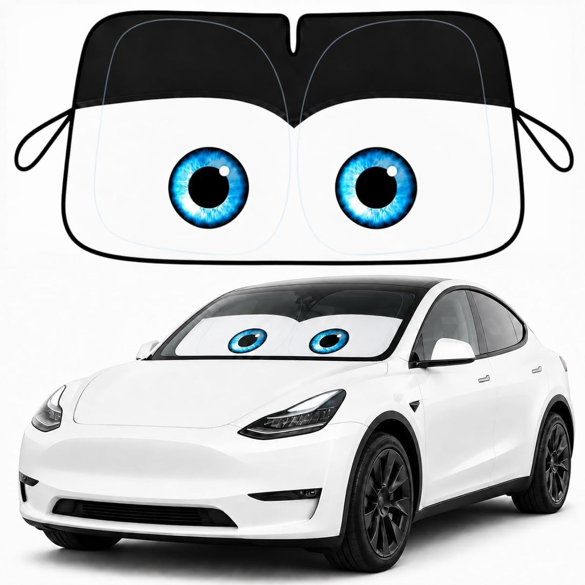 Tesla Model Y/3 Windshield Sun Shade, Classic Black