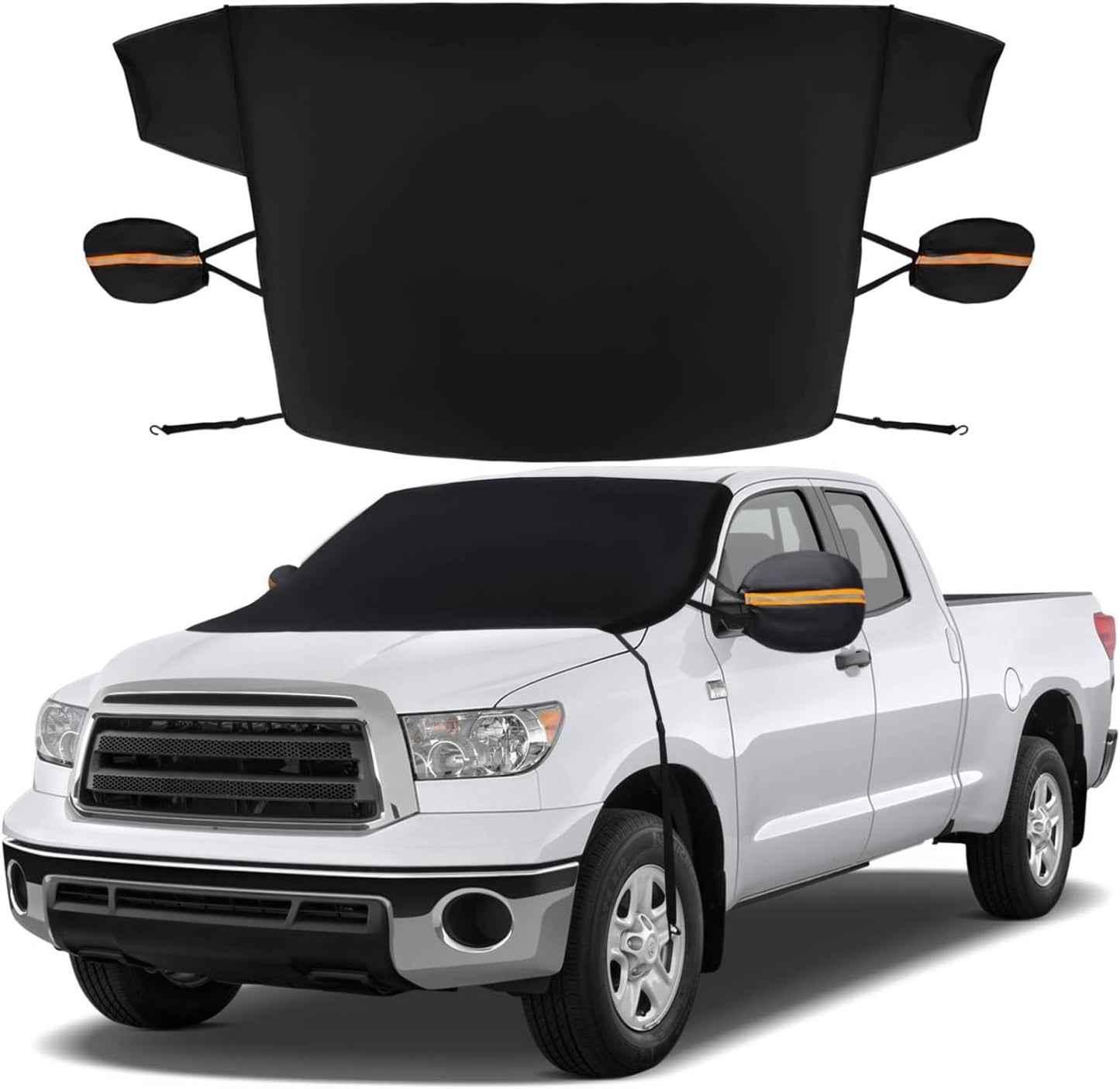 Sfee Windshield Cover for Ice and Snow,Heavy-Duty 600D Waterproof Windshield Snow Cover With 2 Mirror Covers, All-Weather Magnetic Frost Guard Winter Car Snow Cover Fit Car, Truck, Suv,Van (77" X 47")