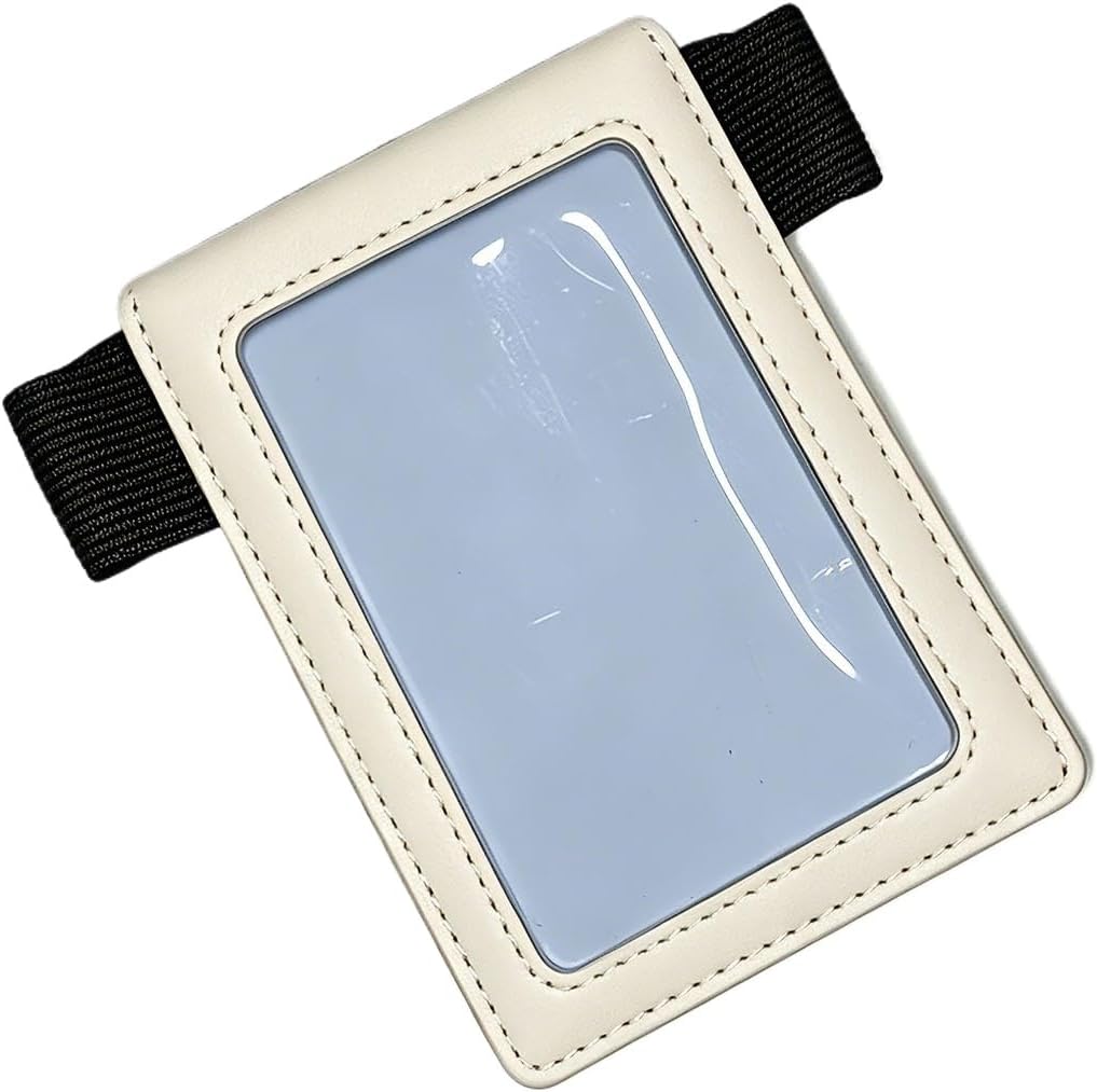 2 Pack Leather Car Picture Holder Photo Framed Elastic Car Visor Pen Holder Metal Visor Clip License Card Auto Trucks Van SUV Visor Organizer Accessories Gift (Picture and Pen Holder Beige)