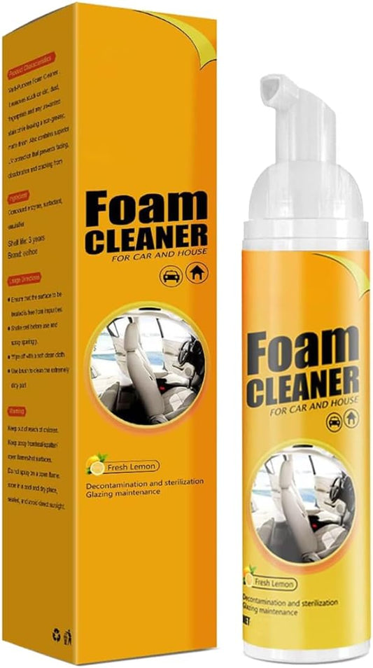 Foam Cleaner – Multi-Purpose All-Surface Cleaner for Car Interior & Household Use – Upholstery, Leather, Plastic, Fabric & Hard Surfaces – Easy Spray & Wipe Formula