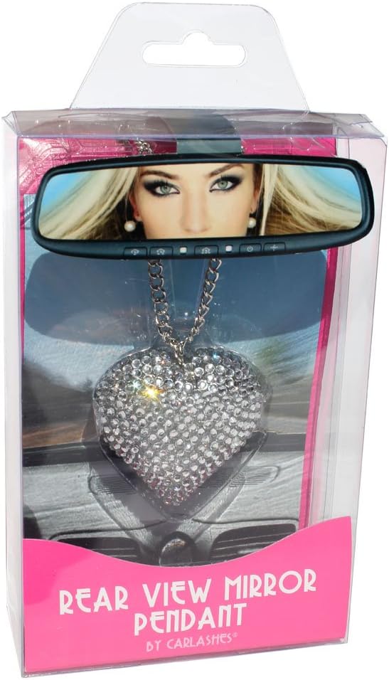 CarLashes 1201HE Clear Rear View Mirror Pendant Heart