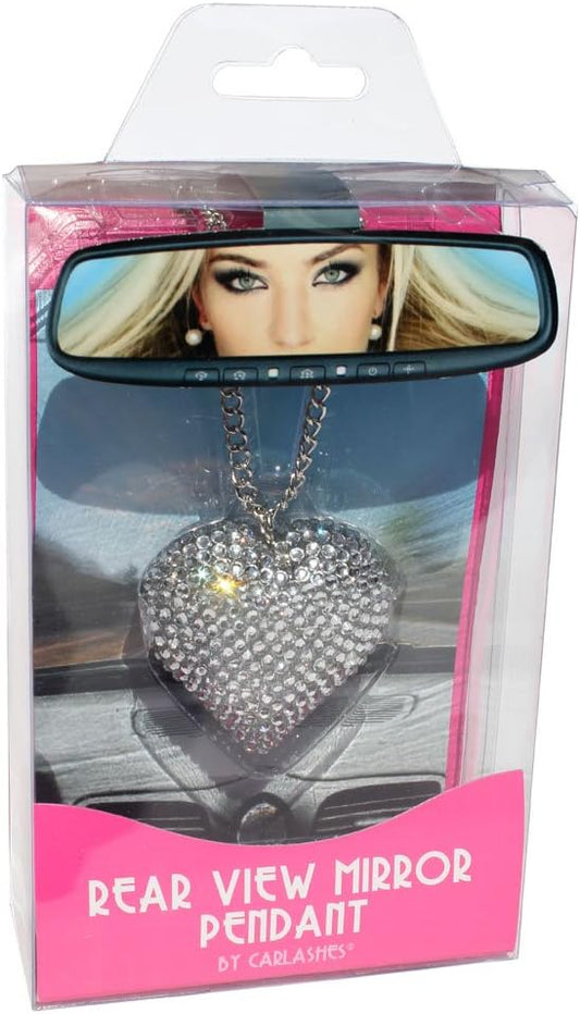 CarLashes 1201HE Clear Rear View Mirror Pendant Heart
