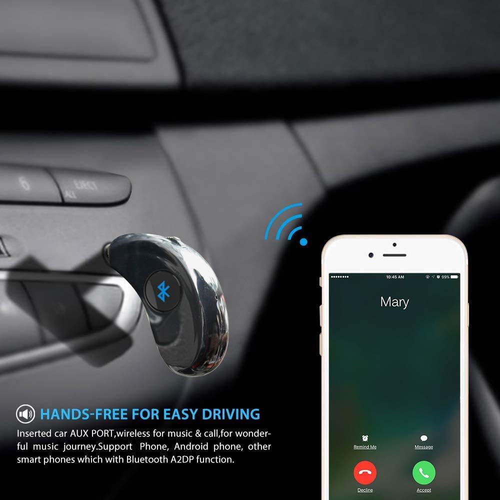 Esuper Portable Bluetooth Aux Adapter, Wireless Music Streaming for Home, Car Audio System, Headphone, Speaker (Bluetooth 4.2, A2DP, 40ft Range)