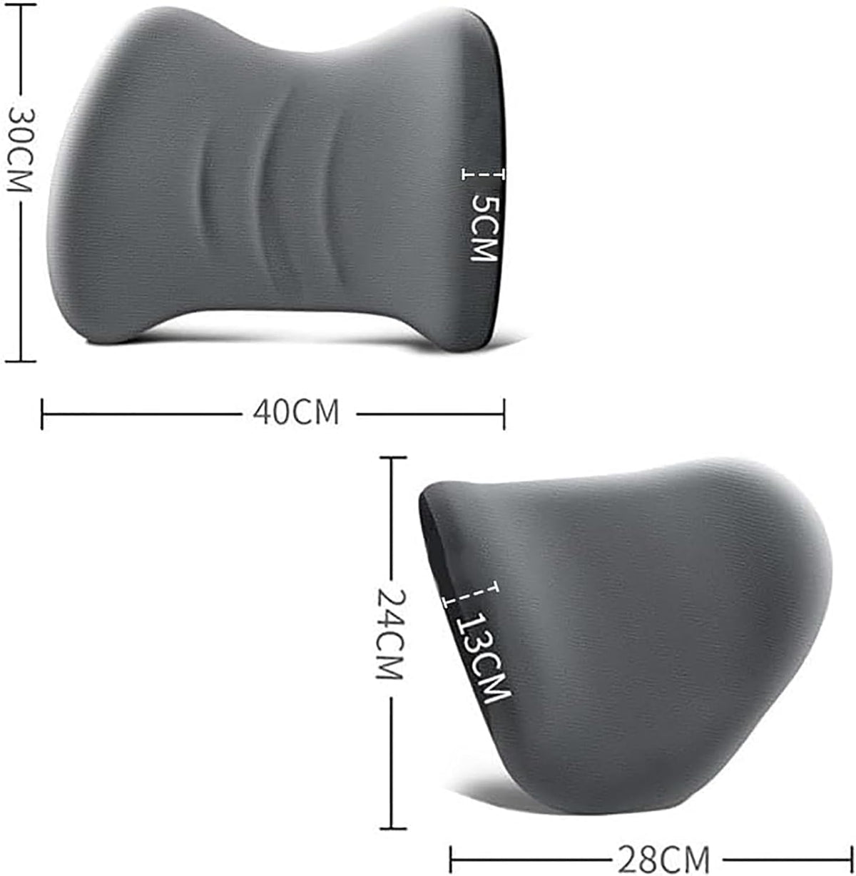 Car Headrest & Lumbar Support Cushion For Ford Bronco Sport (CX430) 2021-2025, Ergonomic Car Seat Headrest Memory Foam Neck and Back Pillow Kit Breathable Removable for Driving Fatigue Relief