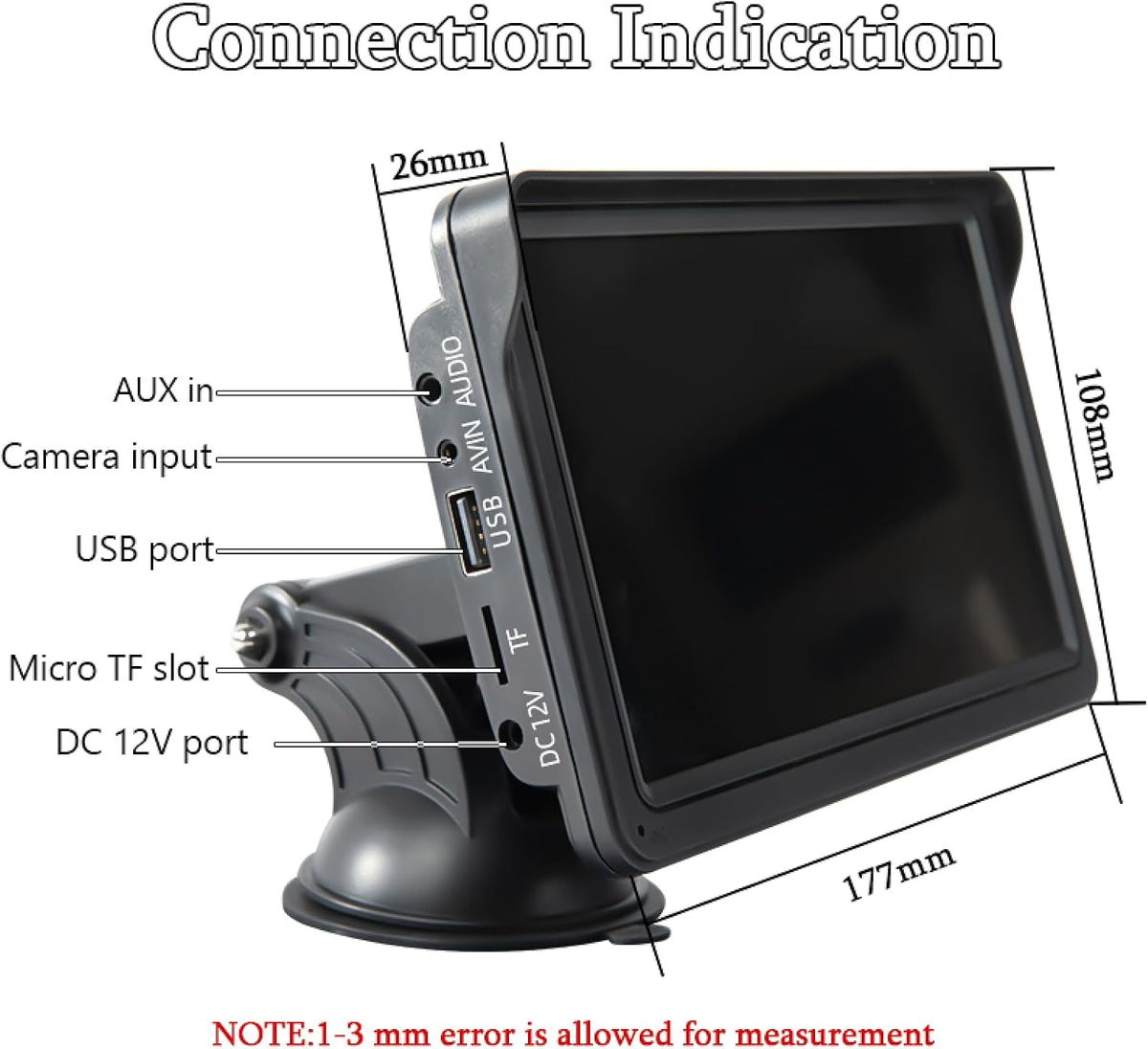 7" Portable Car Stereo Wireless CarPlay & Android Auto Screen for 2024 Latest Car Portable Touchscreen Display with Bluetooth, GPS Navigation, Voice-Control, 360° Rotation