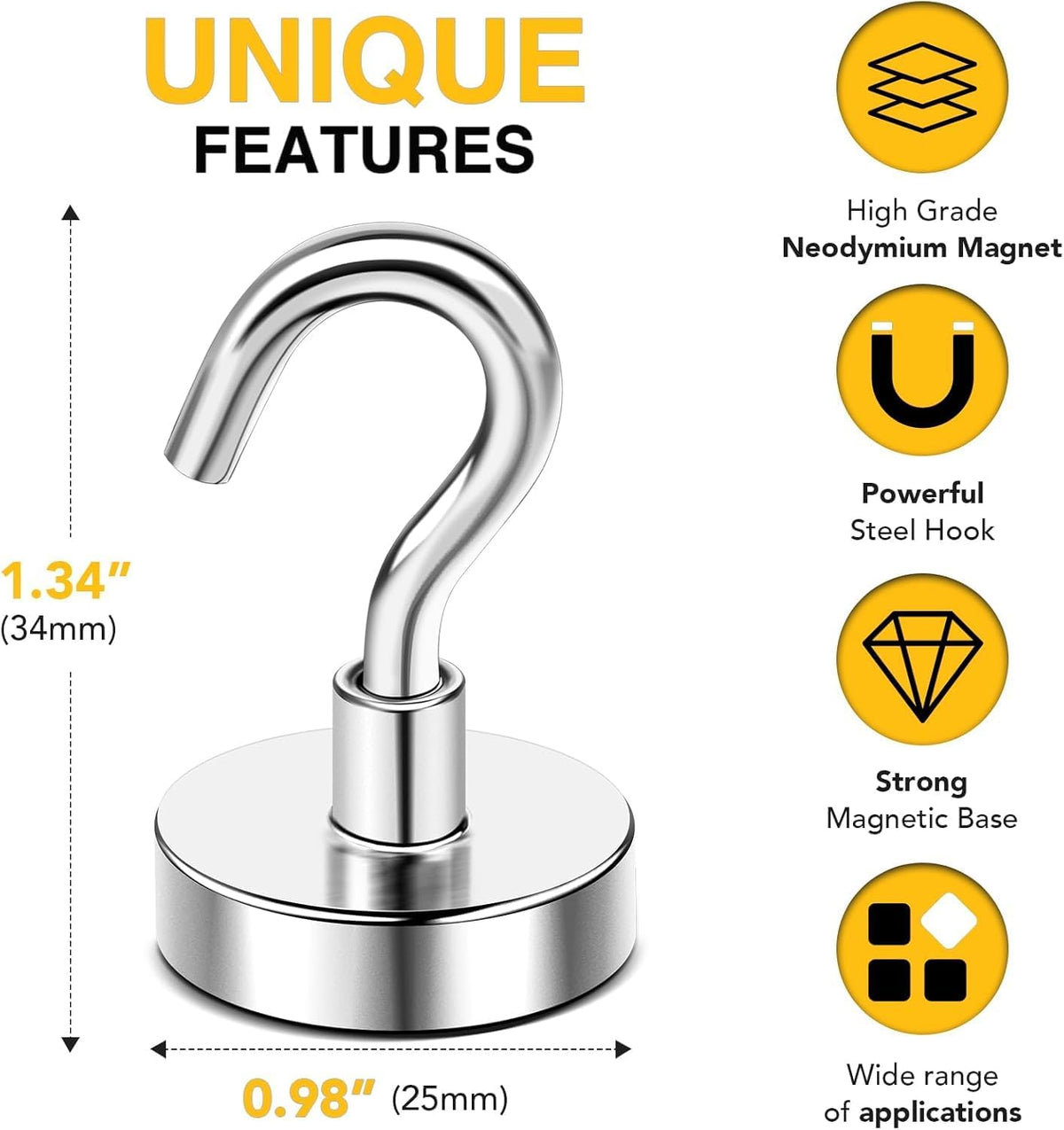 DIYMAG Magnetic Hooks 12pcs 85lbs Cruise Essentials 2026 Magnet Hook