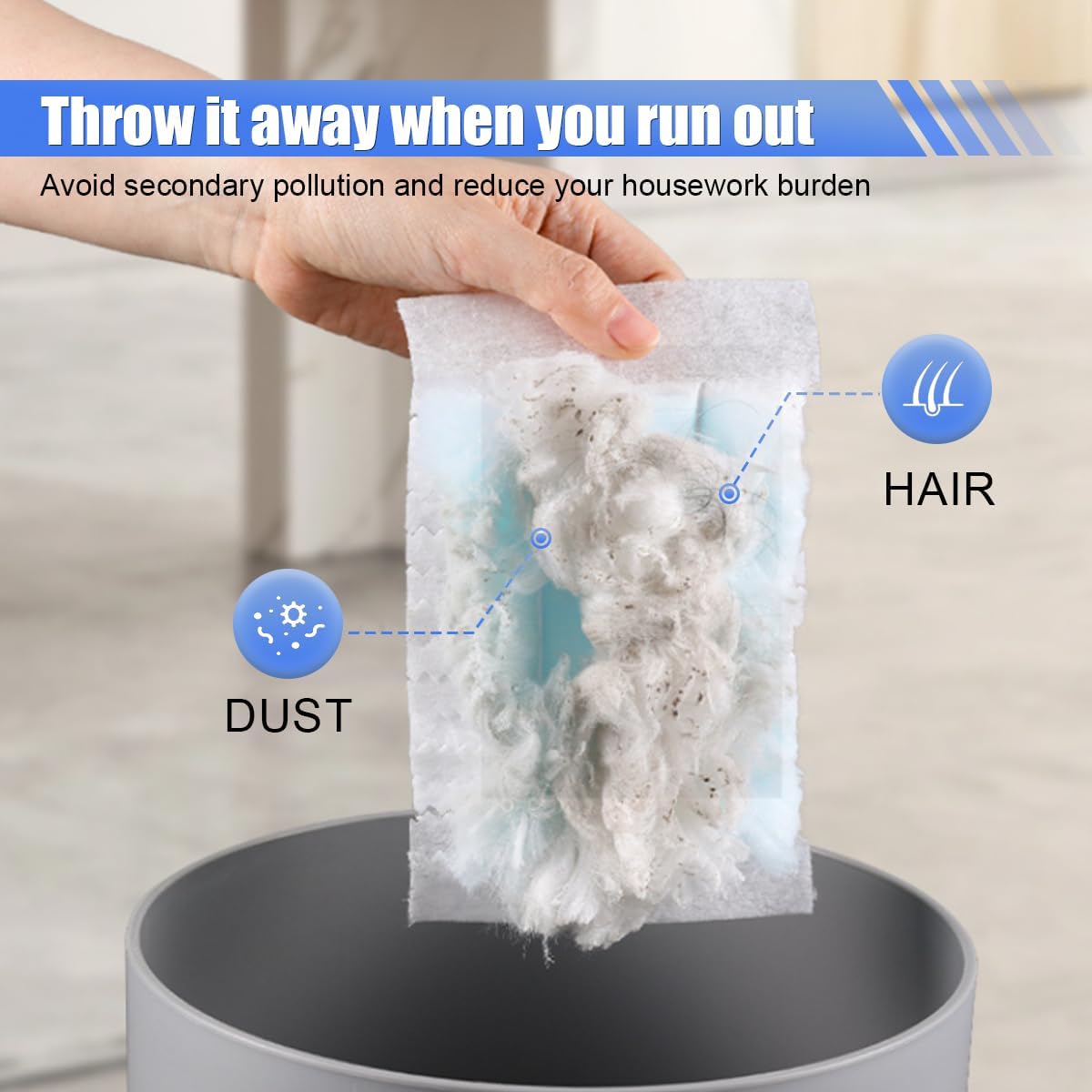 YoRise Duster Refills, Microfiber Cleaning Tools with 1 Handle, Heavy Duty Electrostatic Duster Replacement Head, Disposable Cleaning Supplies for Car, Kitchen, Bedroom, Furniture, Blinds(30PCS)