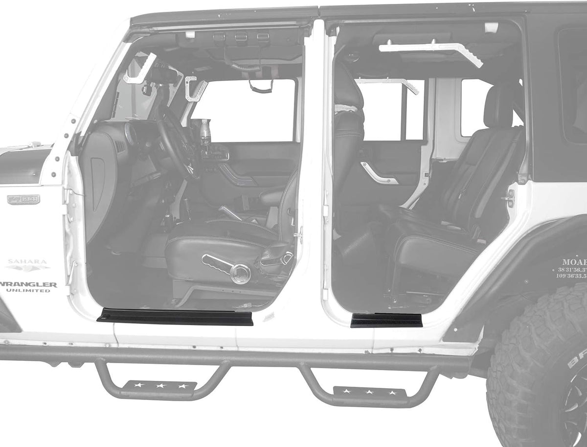 u-Box JKU Door Entry Guard Sill Protector Scuff Plate Black Compatible with 2007-2018 Jeep Wrangler JK Unlimited 4-Door