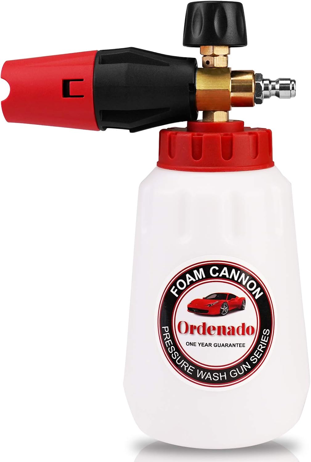 Ordenado Adjustable Foam Cannon 1 Liter Bottle Snow Lance Professional Car Wash Pressure Washer Gun Jet Wash Fit 1/4" Quick Connector Blaster Car Detailing Accessories 02